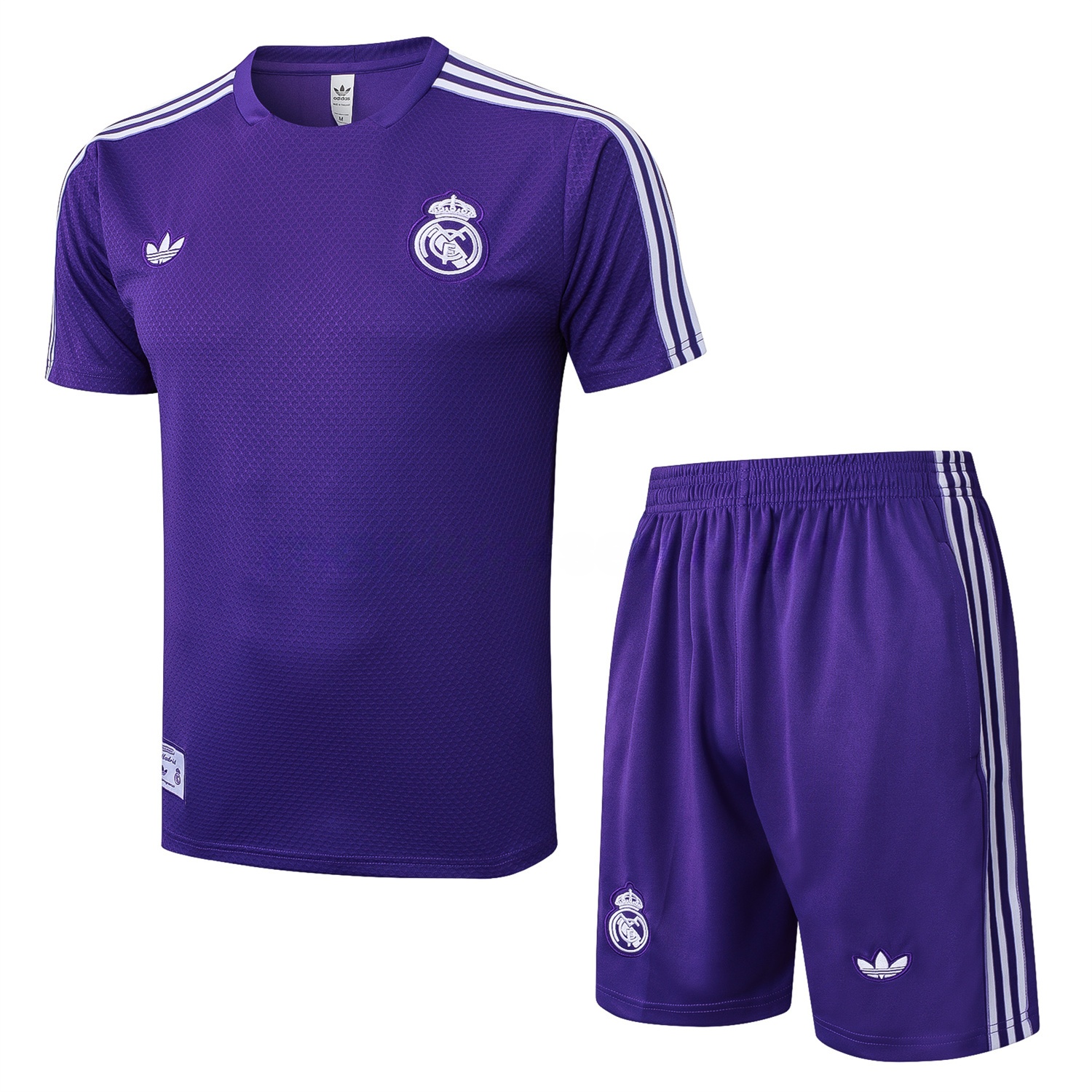Real Madrid 25-26 Throwback Trefoil Short-Sleeve Training Set - Purple - Unitedfutballjersey
