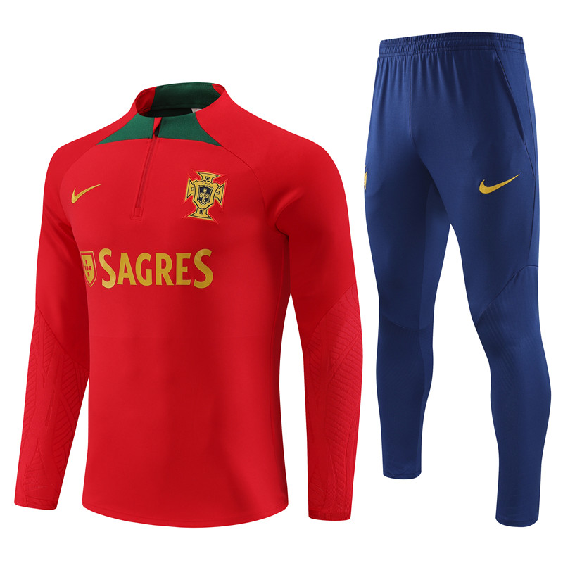 Portugal 23-24 Kids Long Sleeve Training Set Red - Unitedfutballjersey