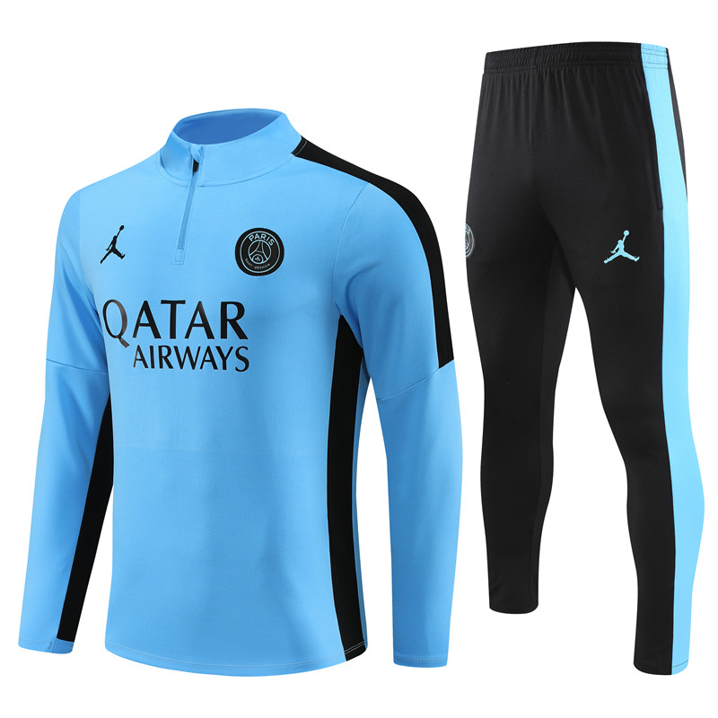 Paris Saint-Germain PSG 23-24 Kids Long Sleeve Training Set Light Blue - Unitedfutballjersey