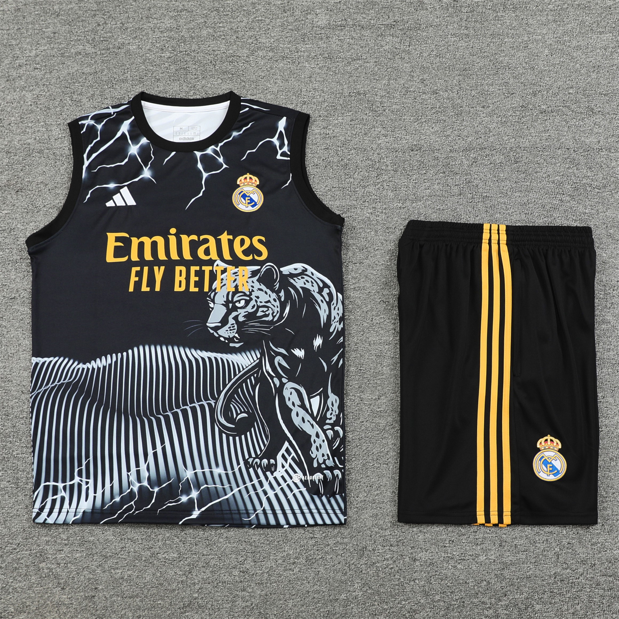 Real Madrid 24-25 Vest Training Set - White & Black Leopard - Unitedfutballjersey