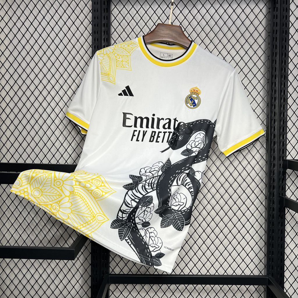 Real Madrid 24-25 White and Black Mamba Jersey - Fans Version - Unitedfutballjersey