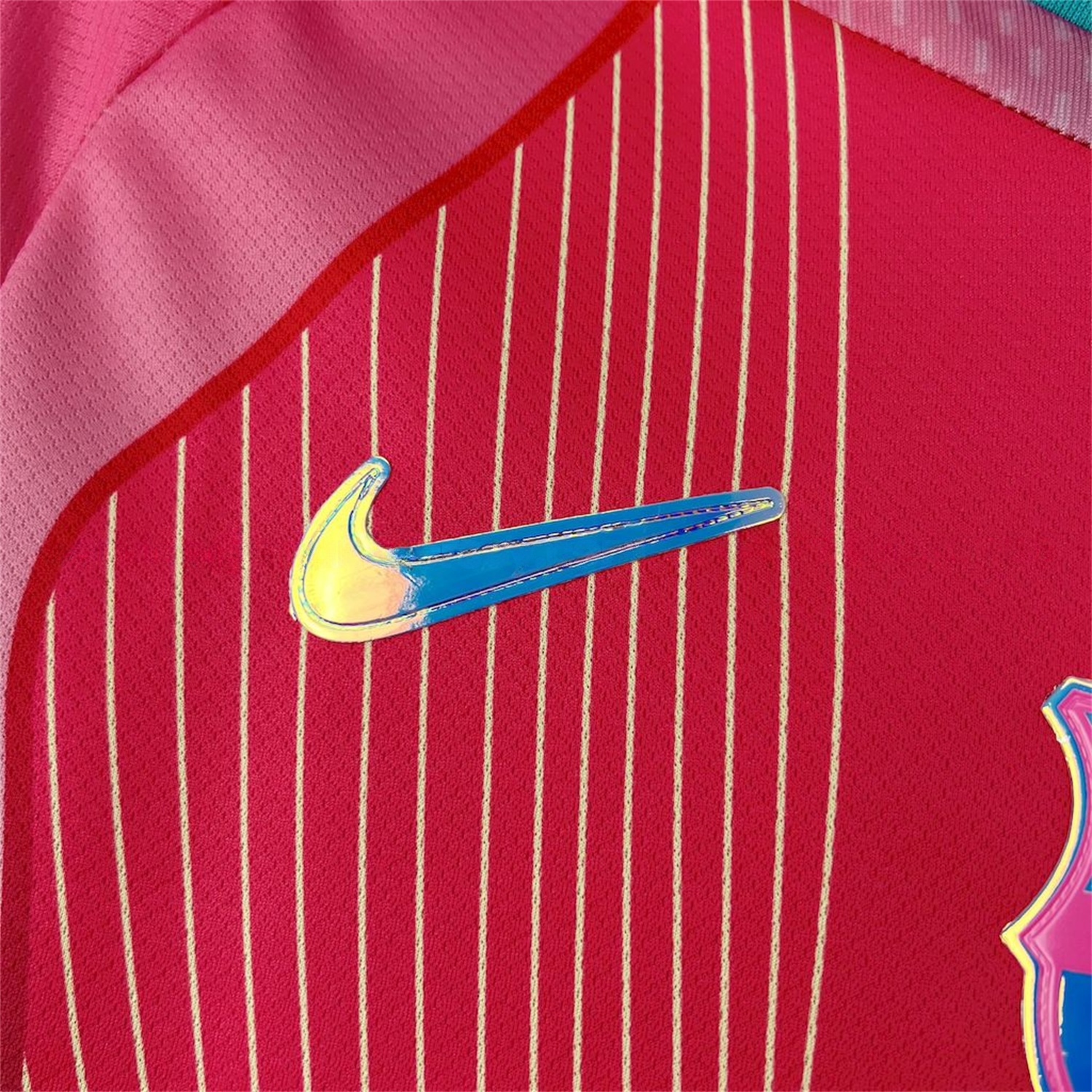 Barcelona 25-26 T90 White Lines Pink Gradient Special Jersey - Fans Version - Unitedfutballjersey