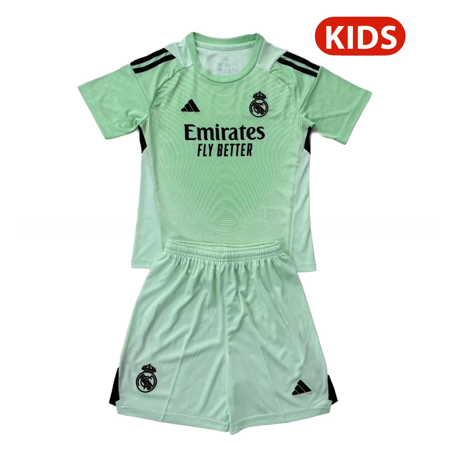 Real Madrid 25-26 Goalkeeper Light Green Kids Kit - Unitedfutballjersey