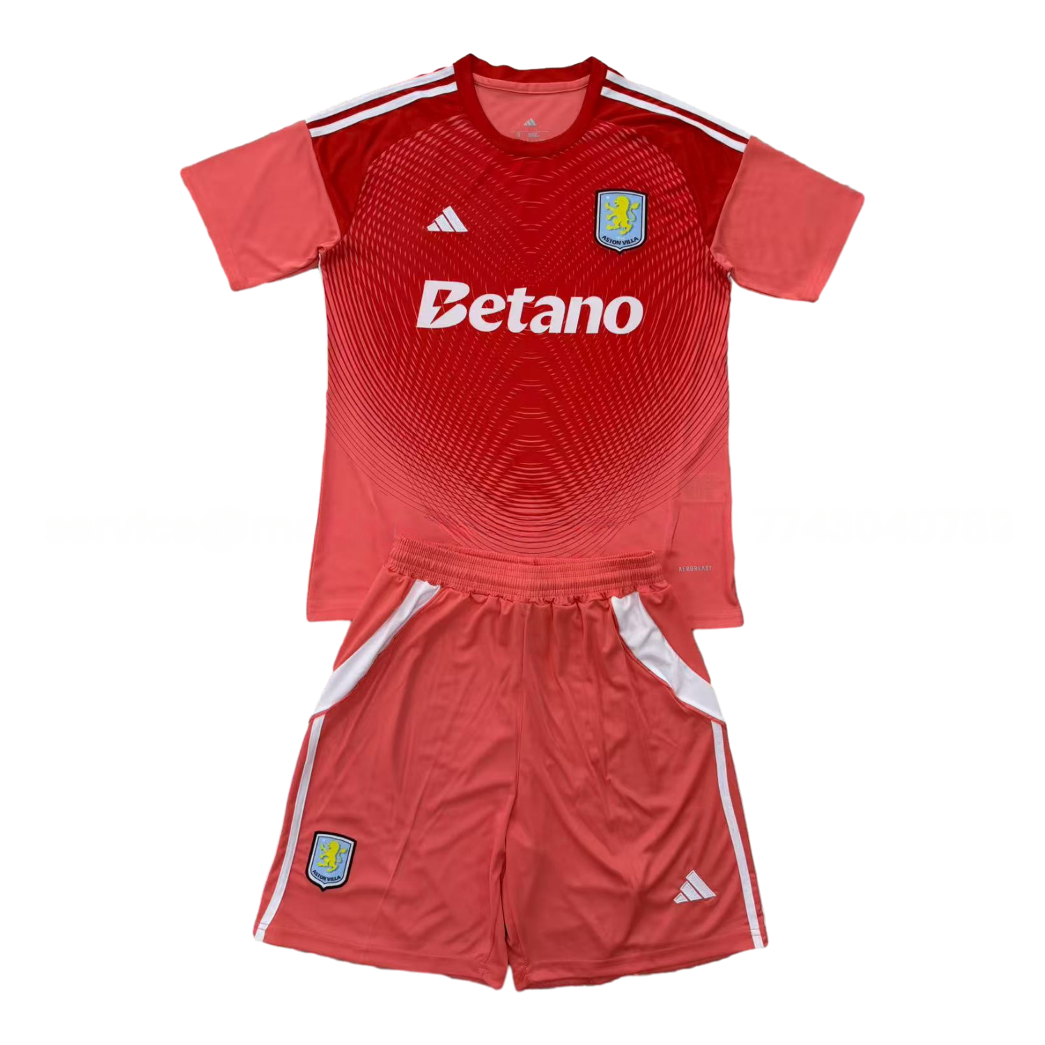 Aston Villa 25-26 Red Goalkeeper Men's Adult Jersey Set - Fans Version - Unitedfutballjersey