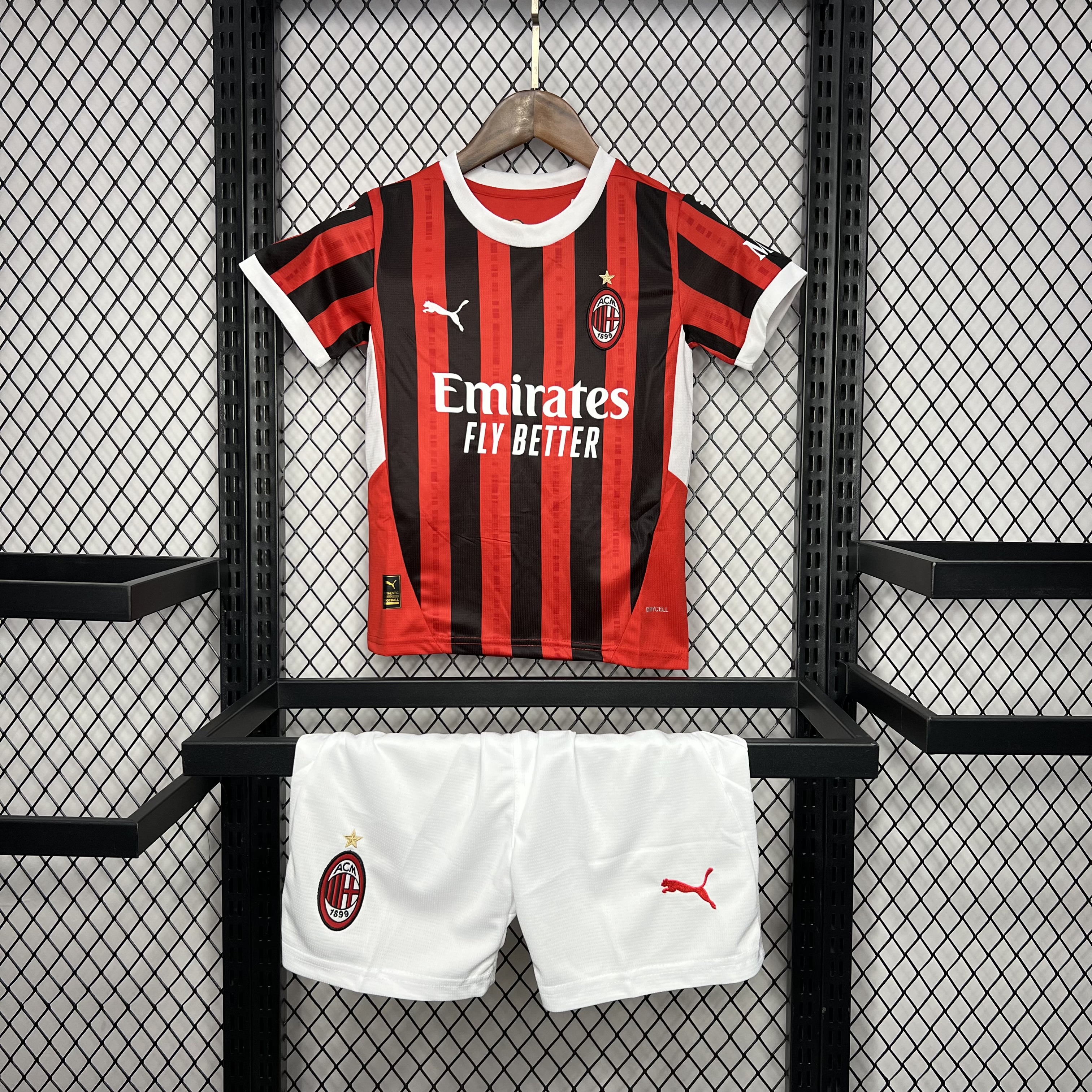 AC Milan 24-25 Home Stadium Kids Kit - Unitedfutballjersey