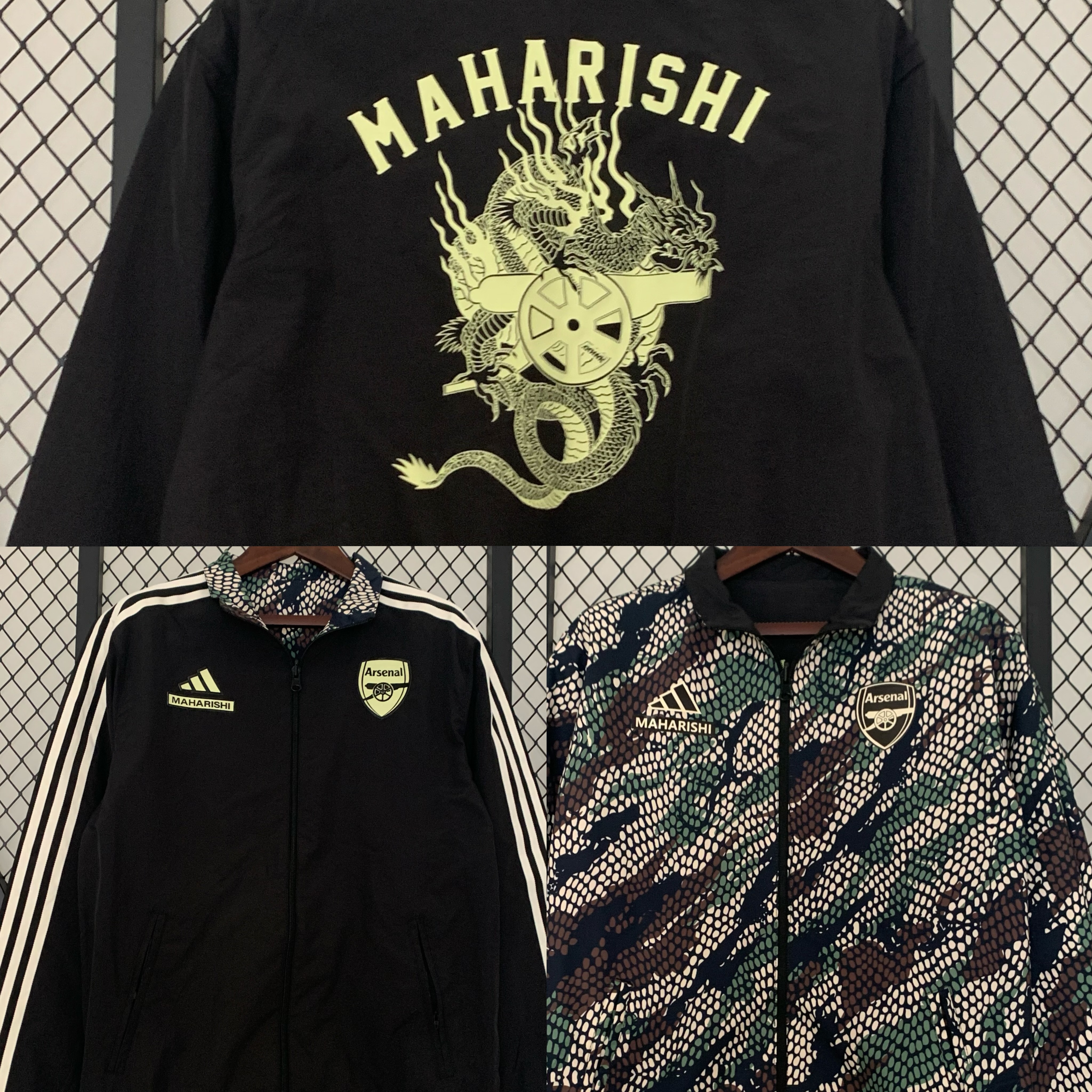 Arsenal x M.A.H.A R.I.S.H.I Limited Edition 23-24 Player Reversible Windbreaker - Unitedfutballjersey