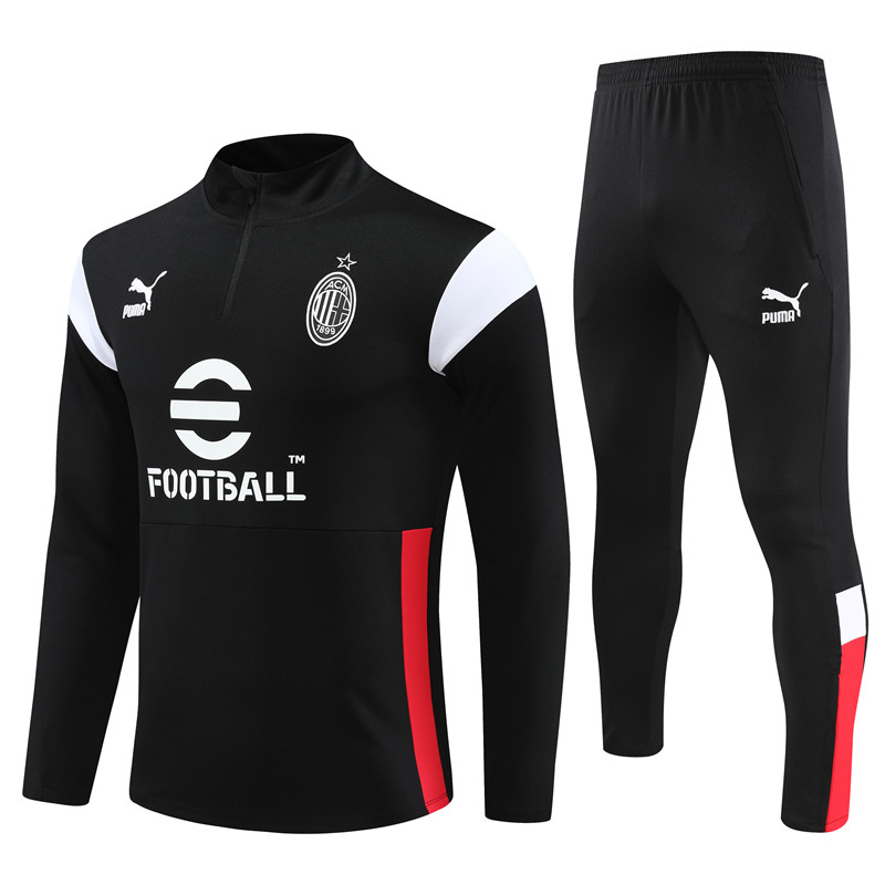 AC Milan 23-24 Long Sleeve Training Set -Black - Unitedfutballjersey