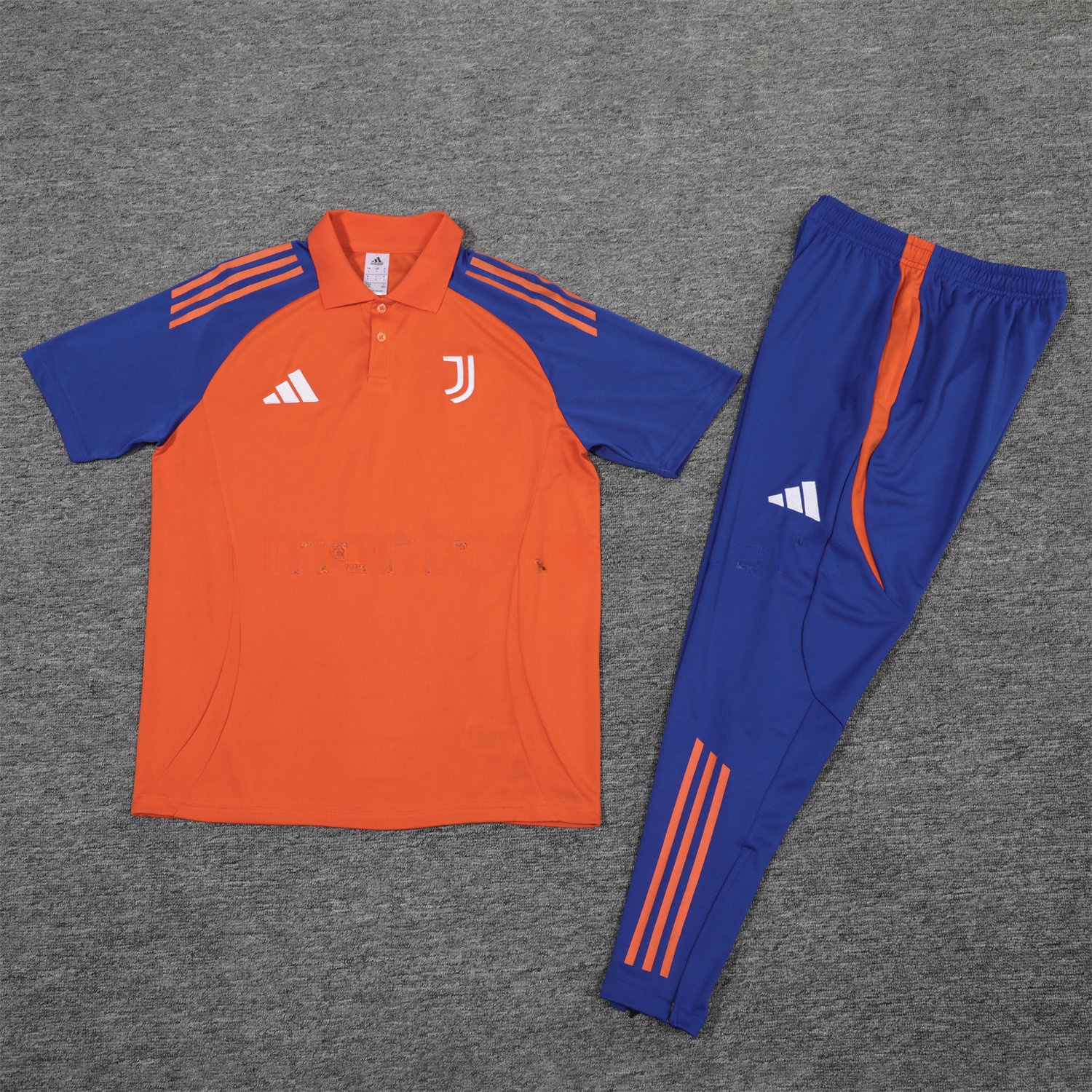 Juventus 25-26 POLO Short-Sleeve Training Set - Orange Top and Blue Pants - Unitedfutballjersey