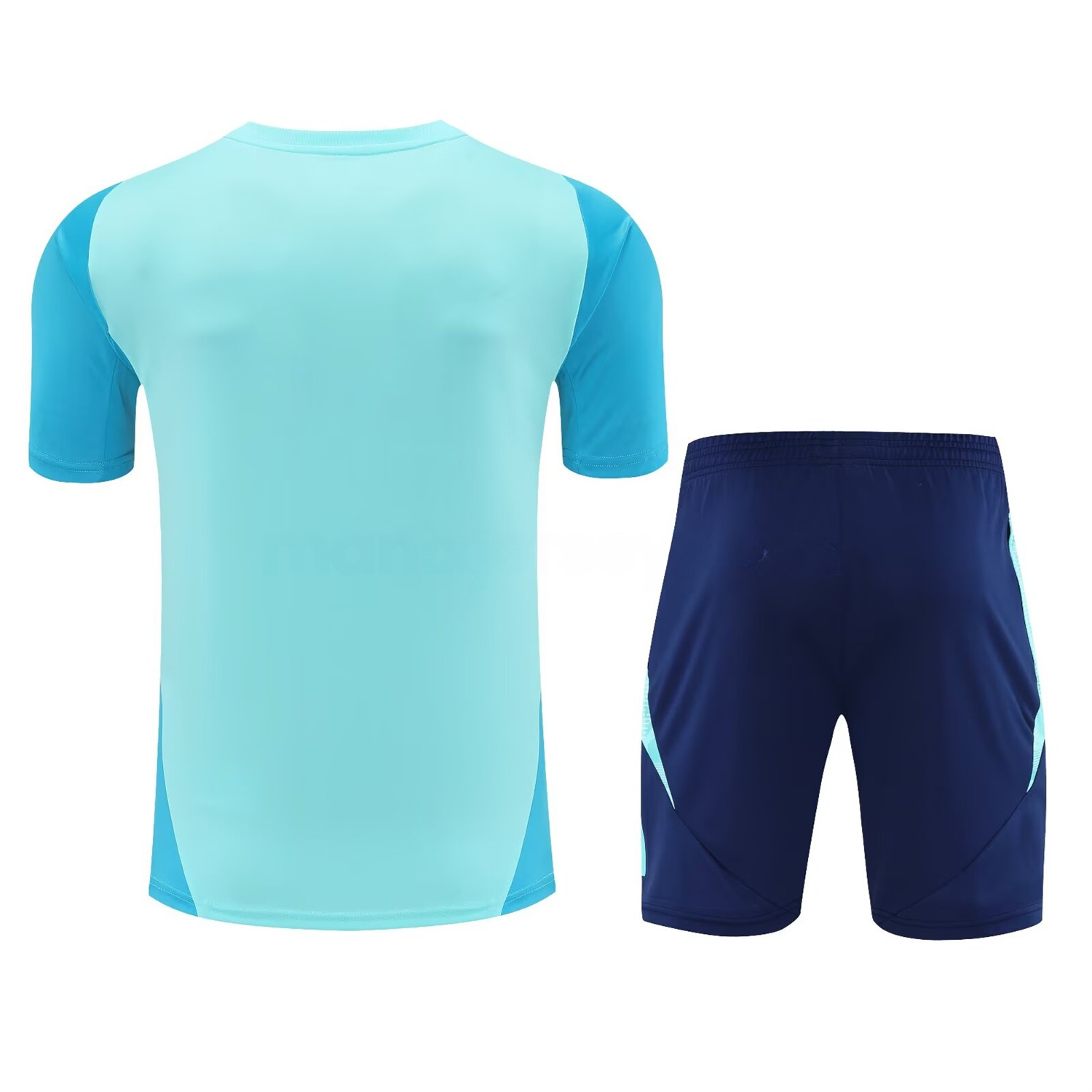 Flamengo 25-26 Short-Sleeve Kids Training Set - Light Blue With Royal Blue - Unitedfutballjersey