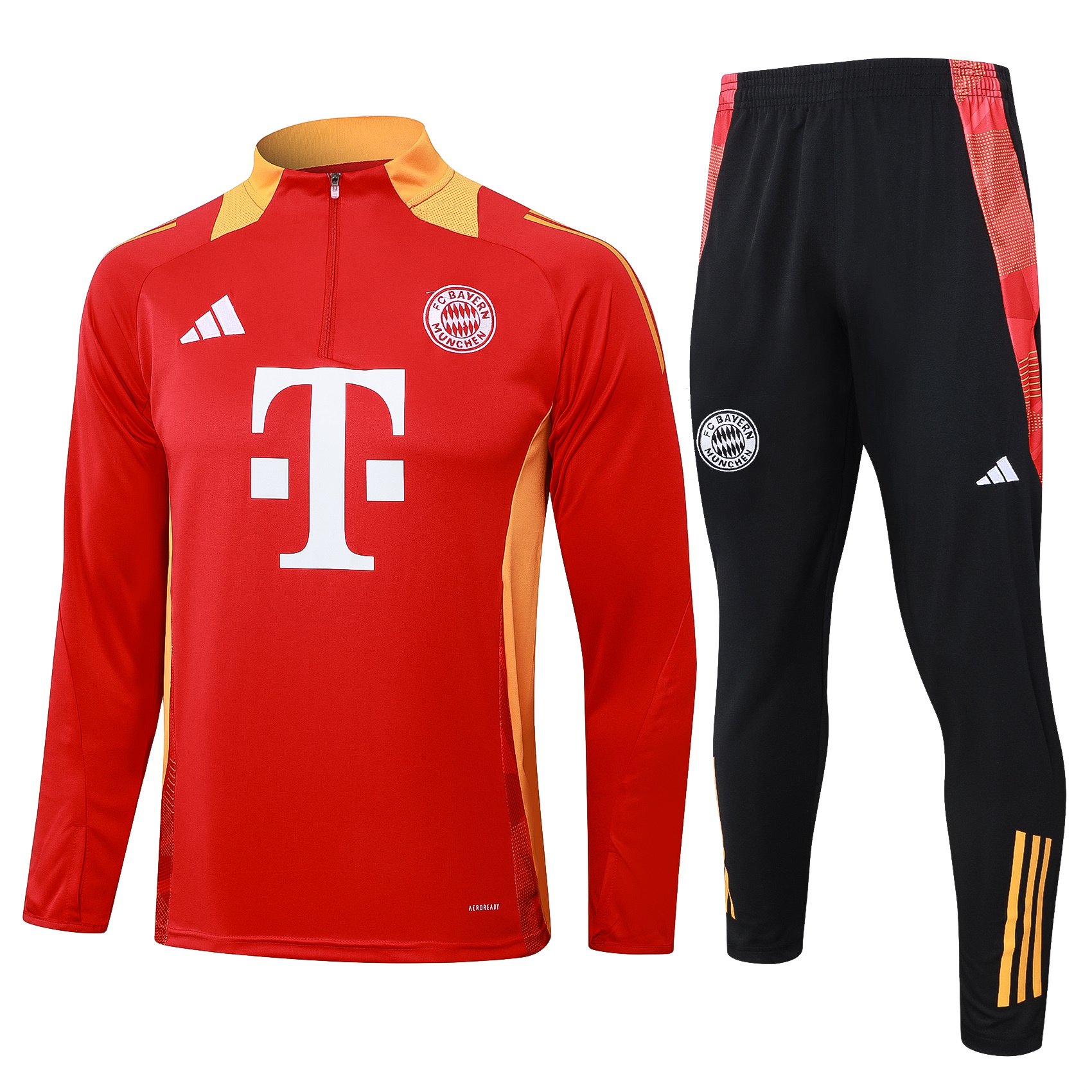 Bayern Munich 24-25 Long Sleeve Training Set with Big Logo - Red - Unitedfutballjersey