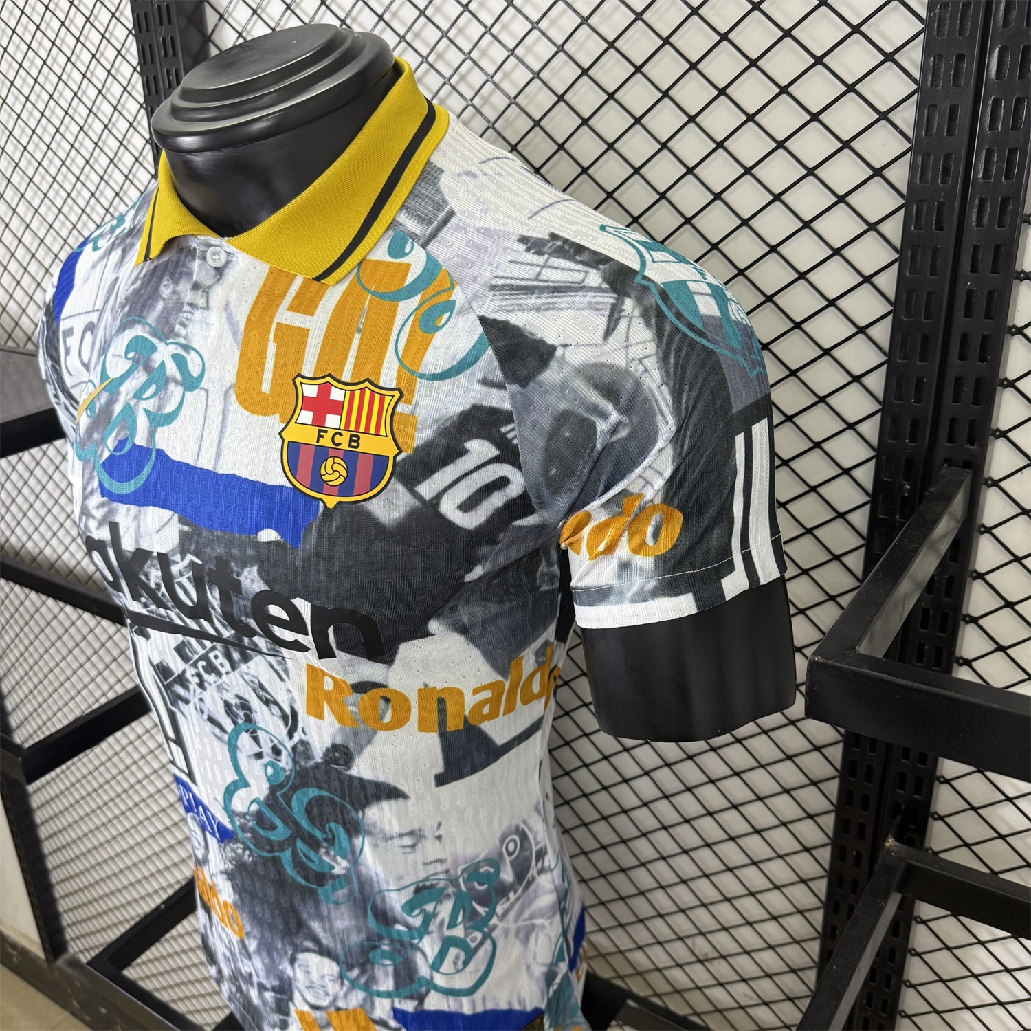 B.A.R.S.A 25-26 Ronaldinho Photo Collage Style POLO Colorful Special Jersey - Player Version - Unitedfutballjersey