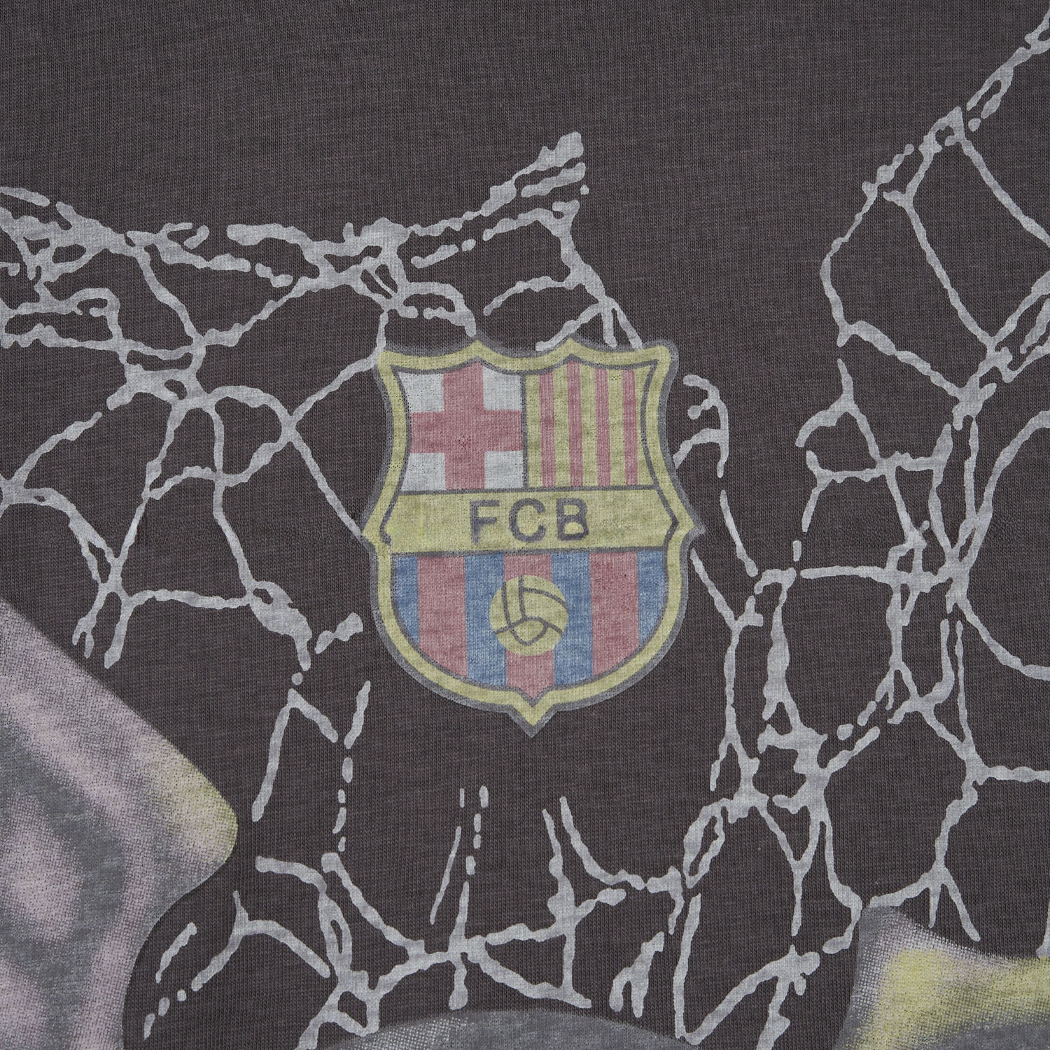 Barcelona x Travis Scott 24-25 Football Eagle Pattern Dark Grey T-shirt - Unitedfutballjersey