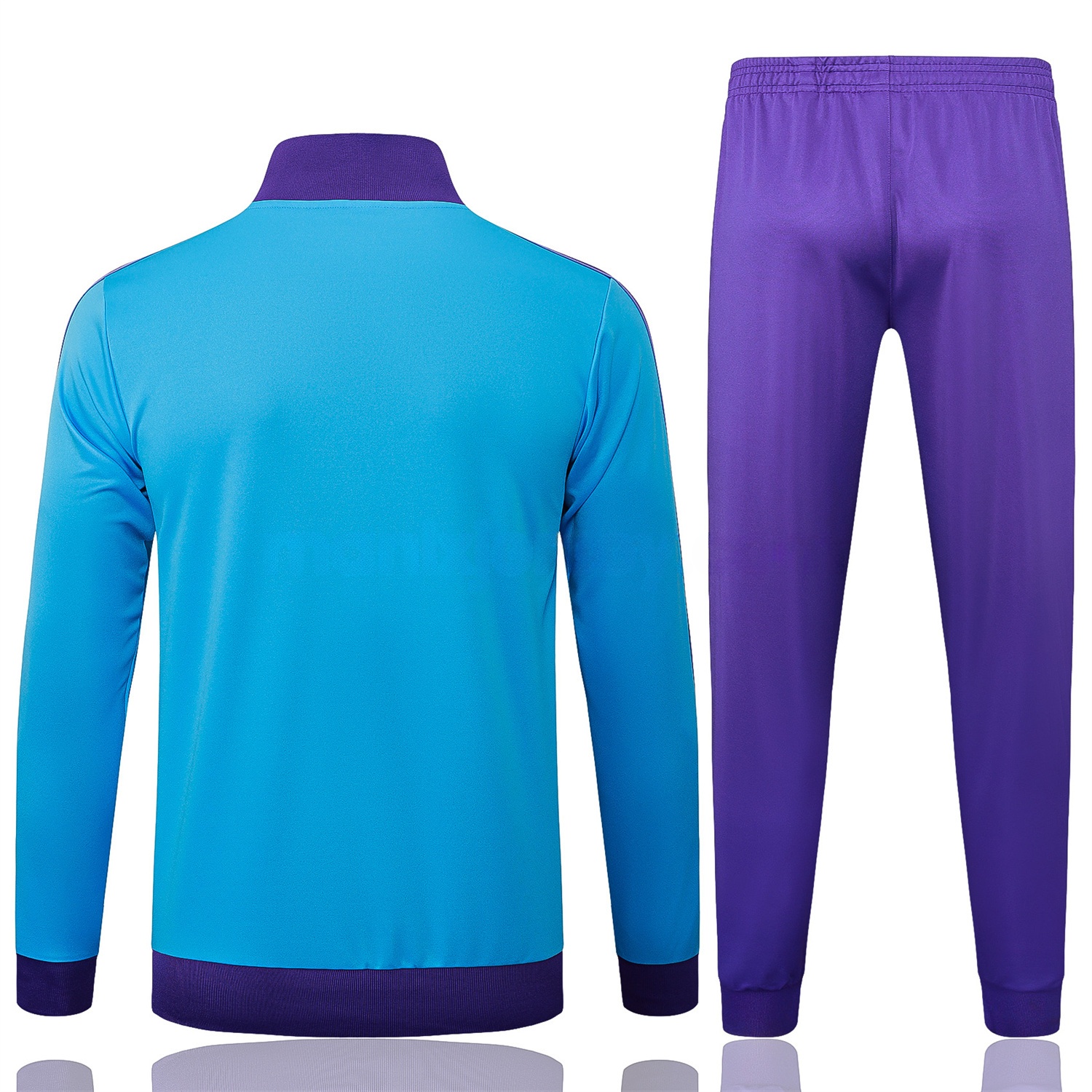 Real Madrid 25-26 Throwback Trefoil Jacket Training Tracksuit - Blue Jackets & Purple Pants - Unitedfutballjersey