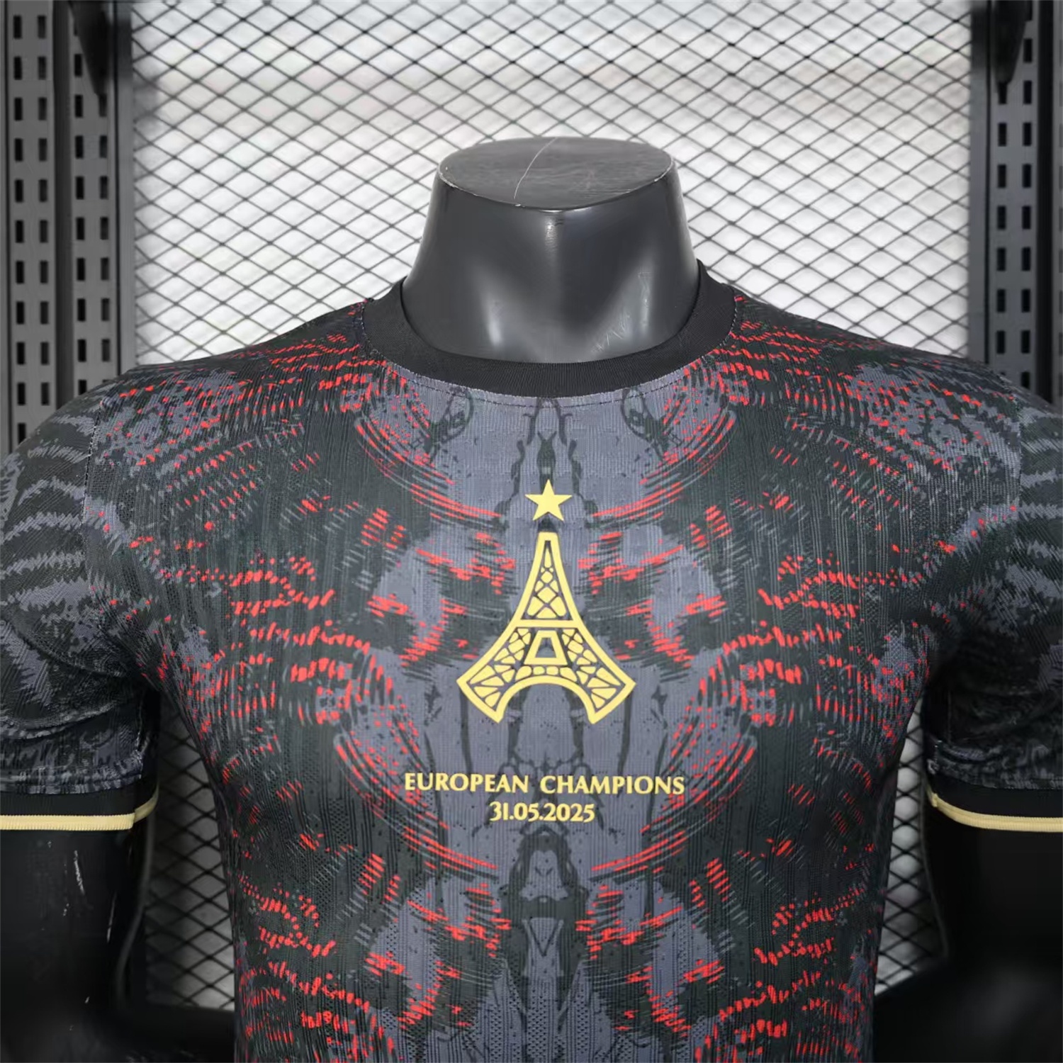 Paris Saint-Germain PSG 25-26 Champions League Commemorative Edition Black Red Eiffel Tower Jersey - Player Version - Unitedfutballjersey