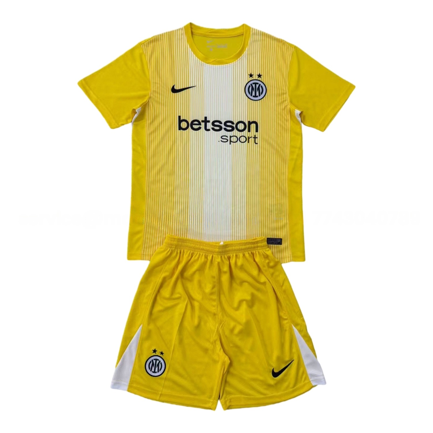 Inter Milan 25-26 Yellow Goalkeeper Men's Adult Jersey Set - Fans Version - Unitedfutballjersey