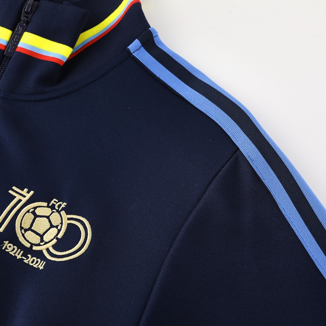 Colombia 2024 100th Anniversary 24-25 Jacket Training Tracksuit - Deep Blue - Unitedfutballjersey