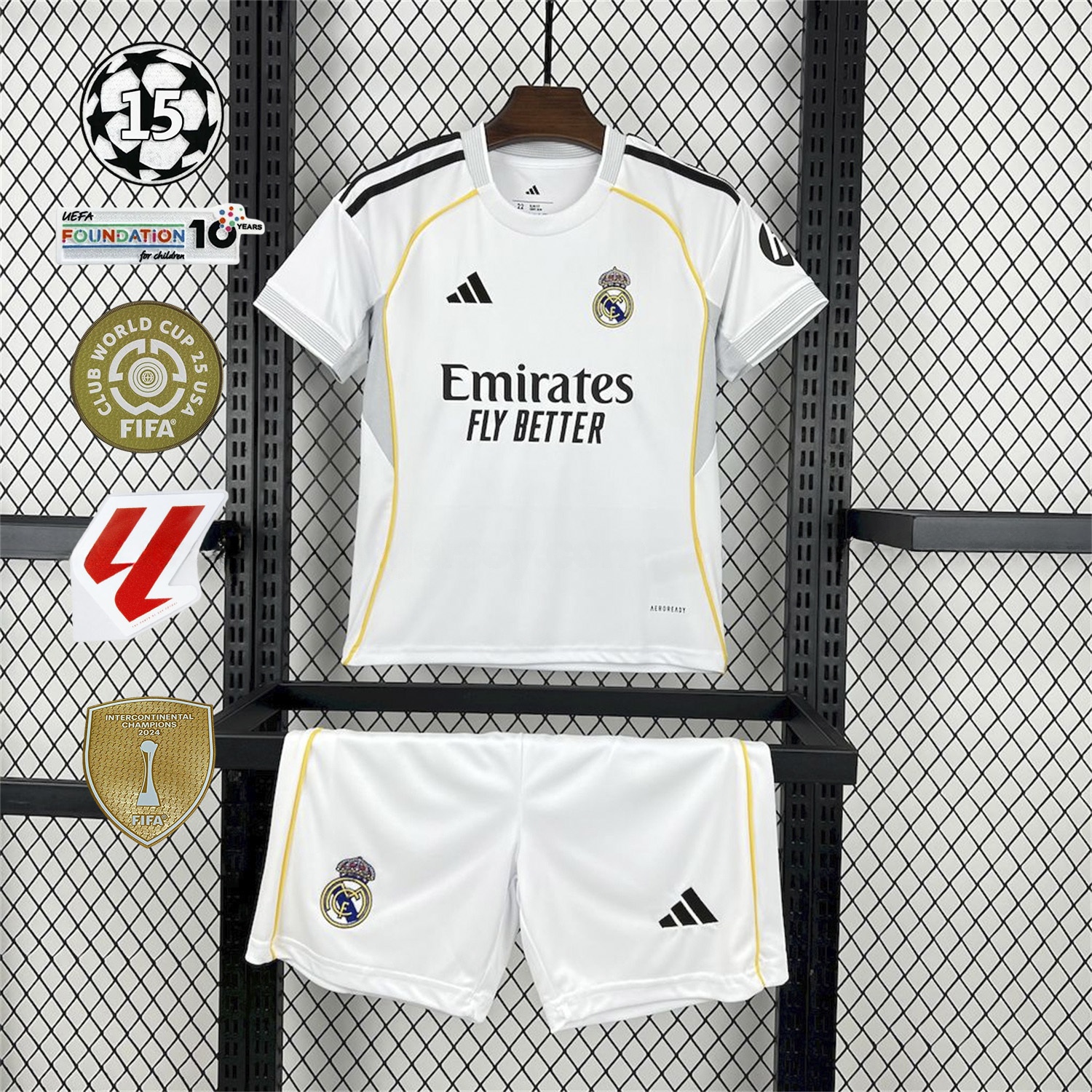Real Madrid 25-26 Home White Kids Kit - Fans Version - Unitedfutballjersey