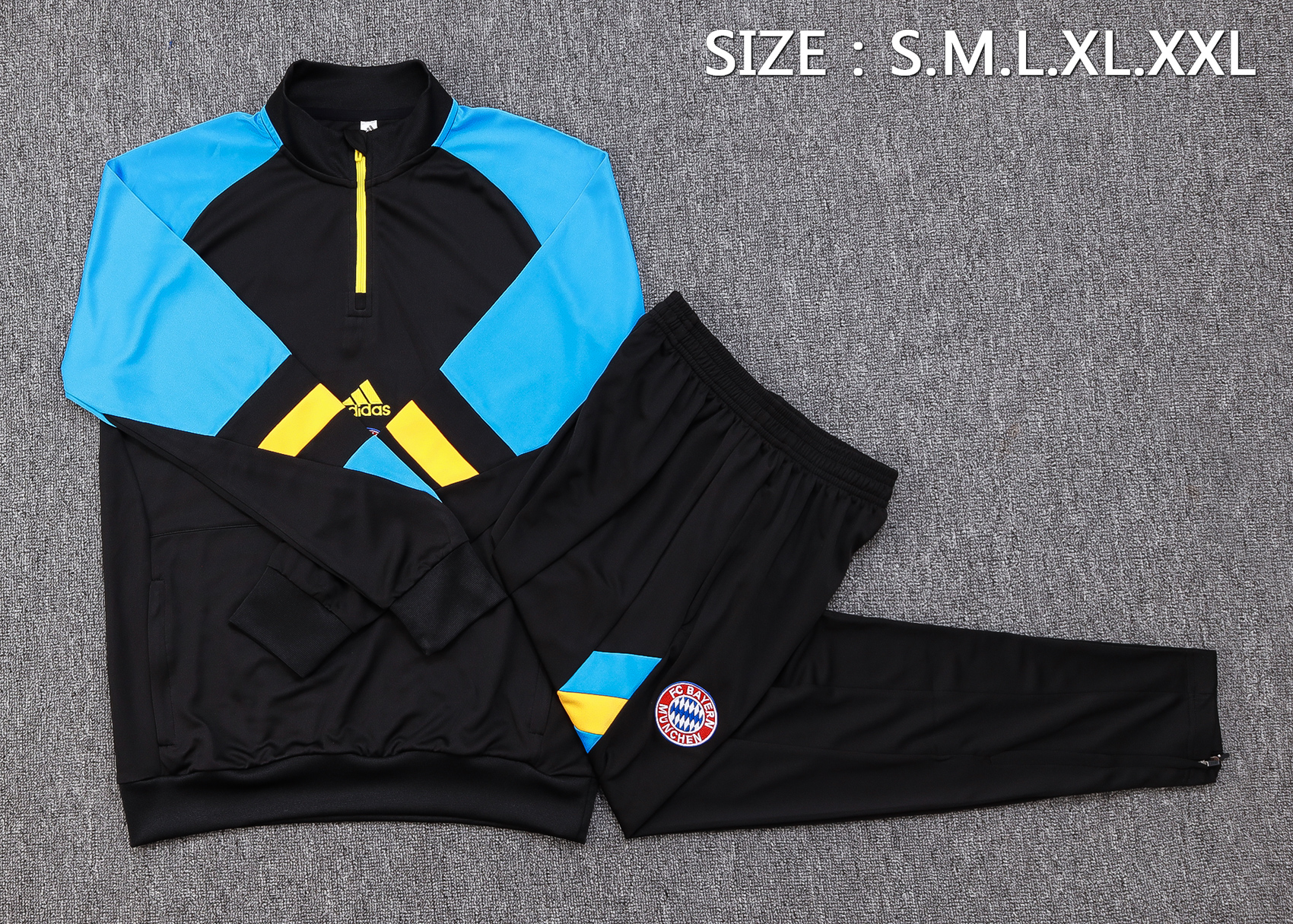 Bayern Munich 23-24 Long Sleeve Training Set -Black and Blue - Unitedfutballjersey