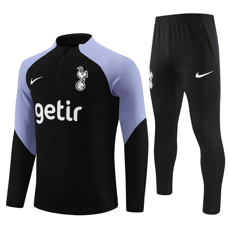 Tottenham Hotspur 23-24 Long Sleeve Training Set -Black - Unitedfutballjersey