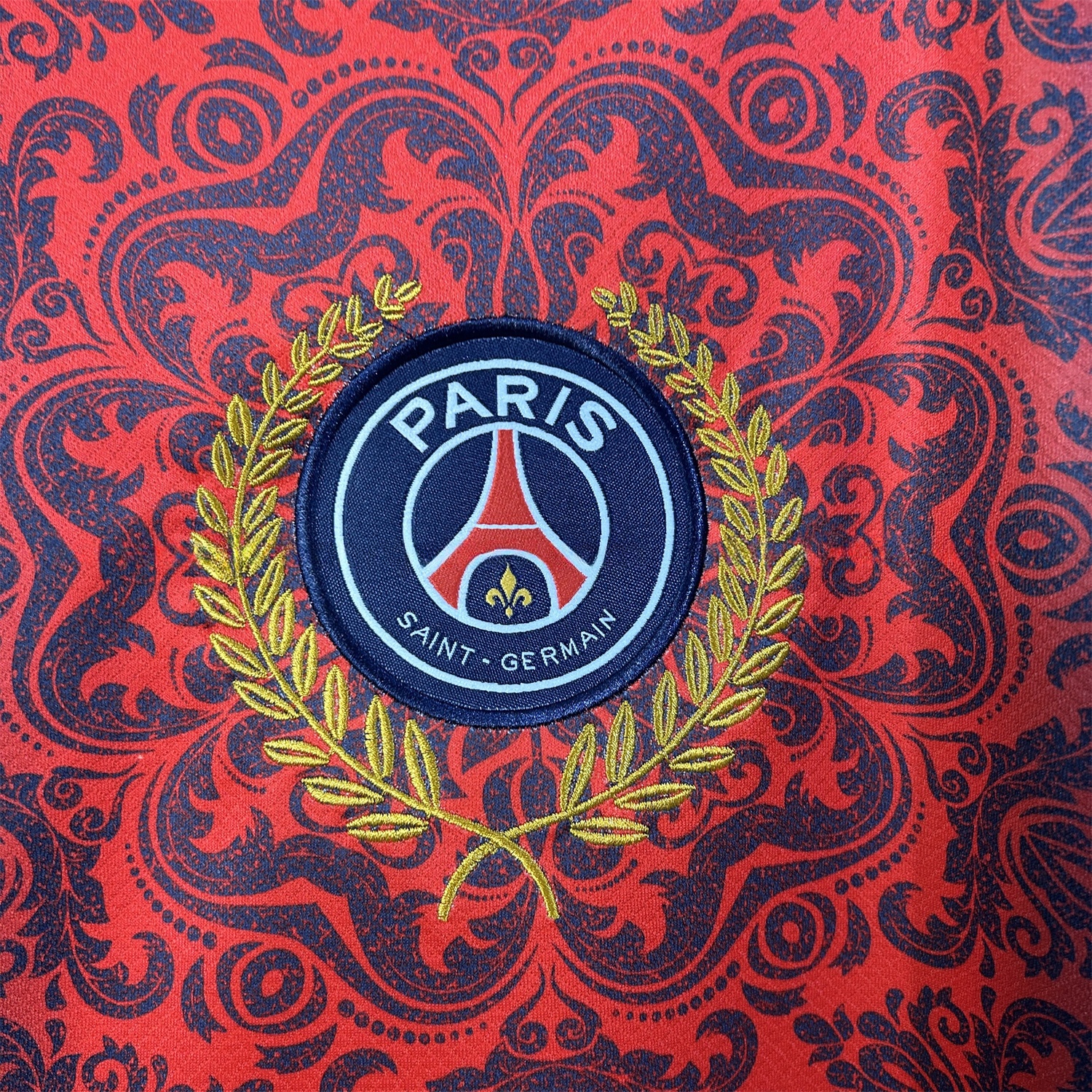 Paris Saint-Germain PSG 25-26 Champions League Commemorative Edition Red Blue Flower Pattern T-shirts - Unitedfutballjersey