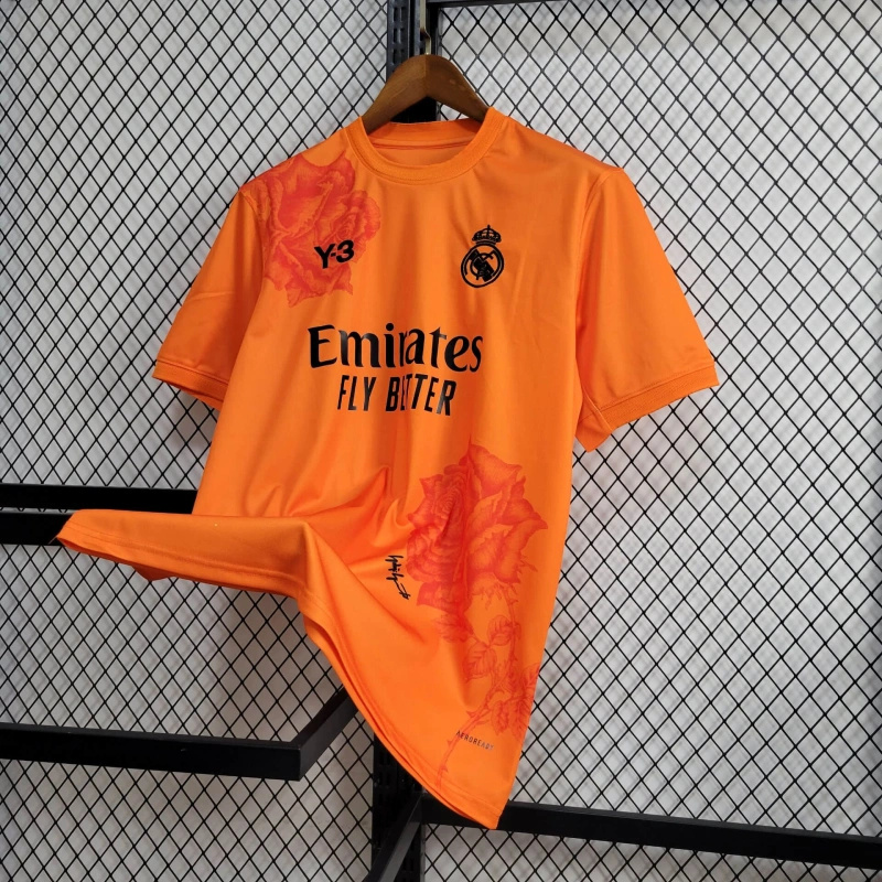 Real Madrid 23-24 Y-3 Orange Special Edition Jersey - Fans Version - Unitedfutballjersey
