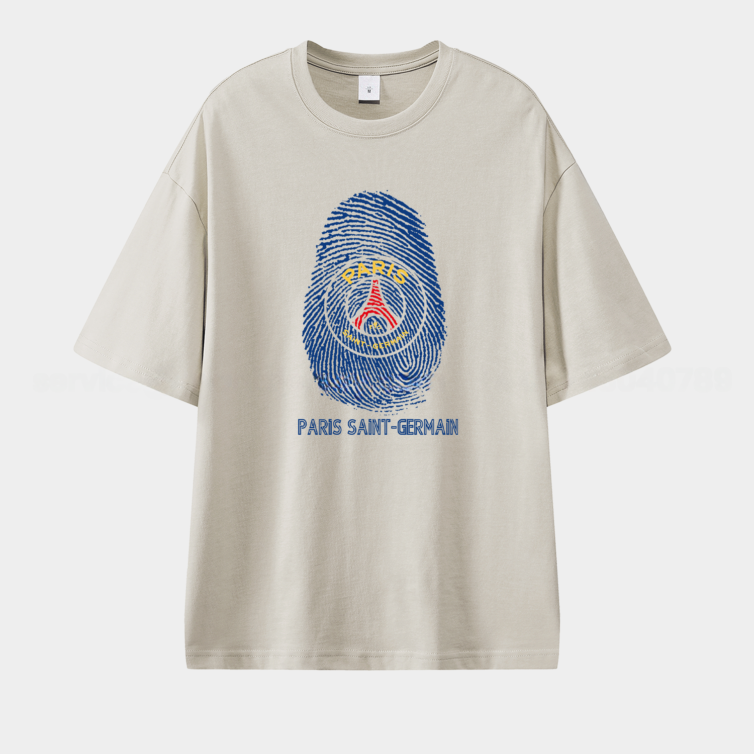 Paris Saint-Germain PSG Team Logo Fingerprint Unisex Pure Cotton T-shirt - Unitedfutballjersey