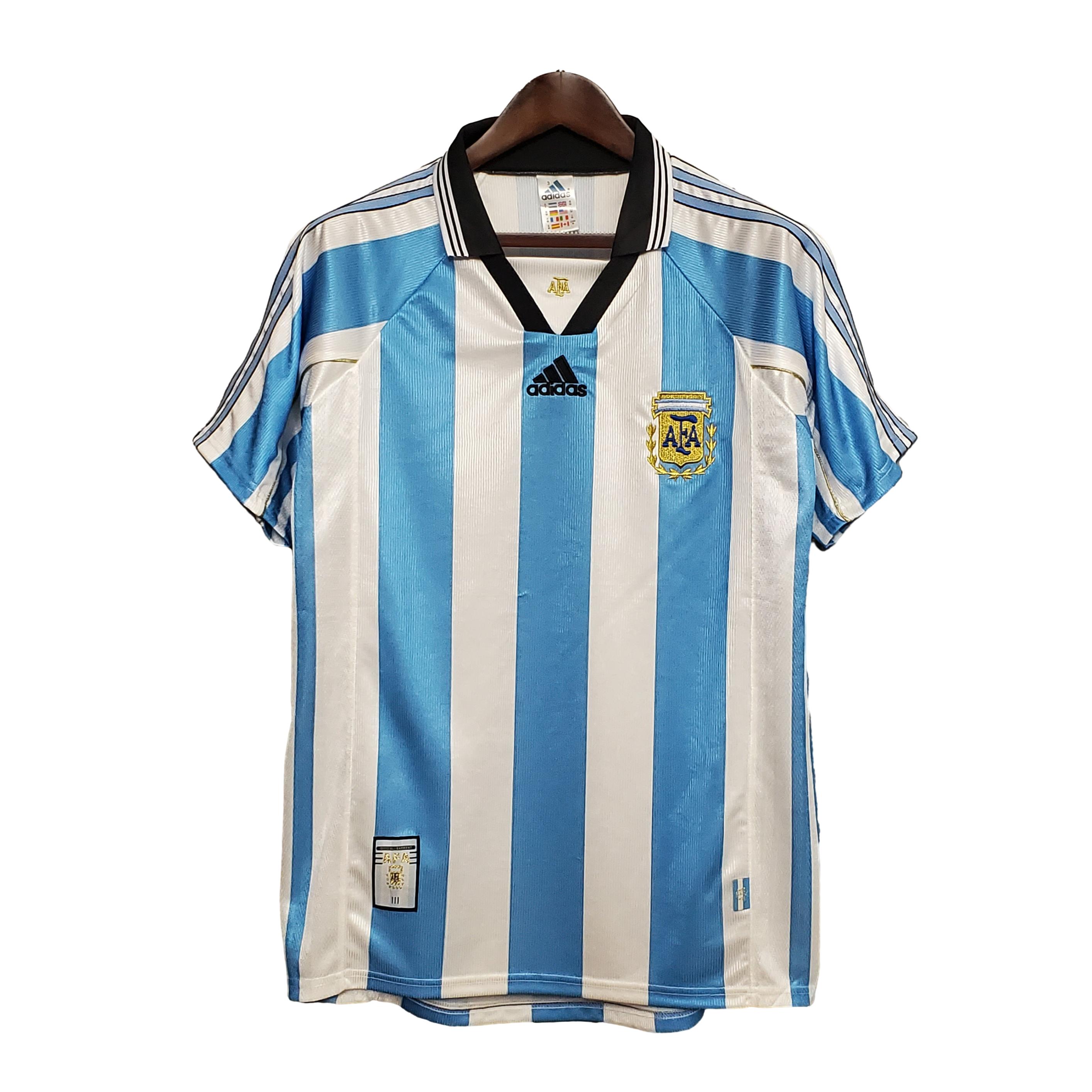 Retro Argentina 1998 Home Stadium Jersey - Unitedfutballjersey