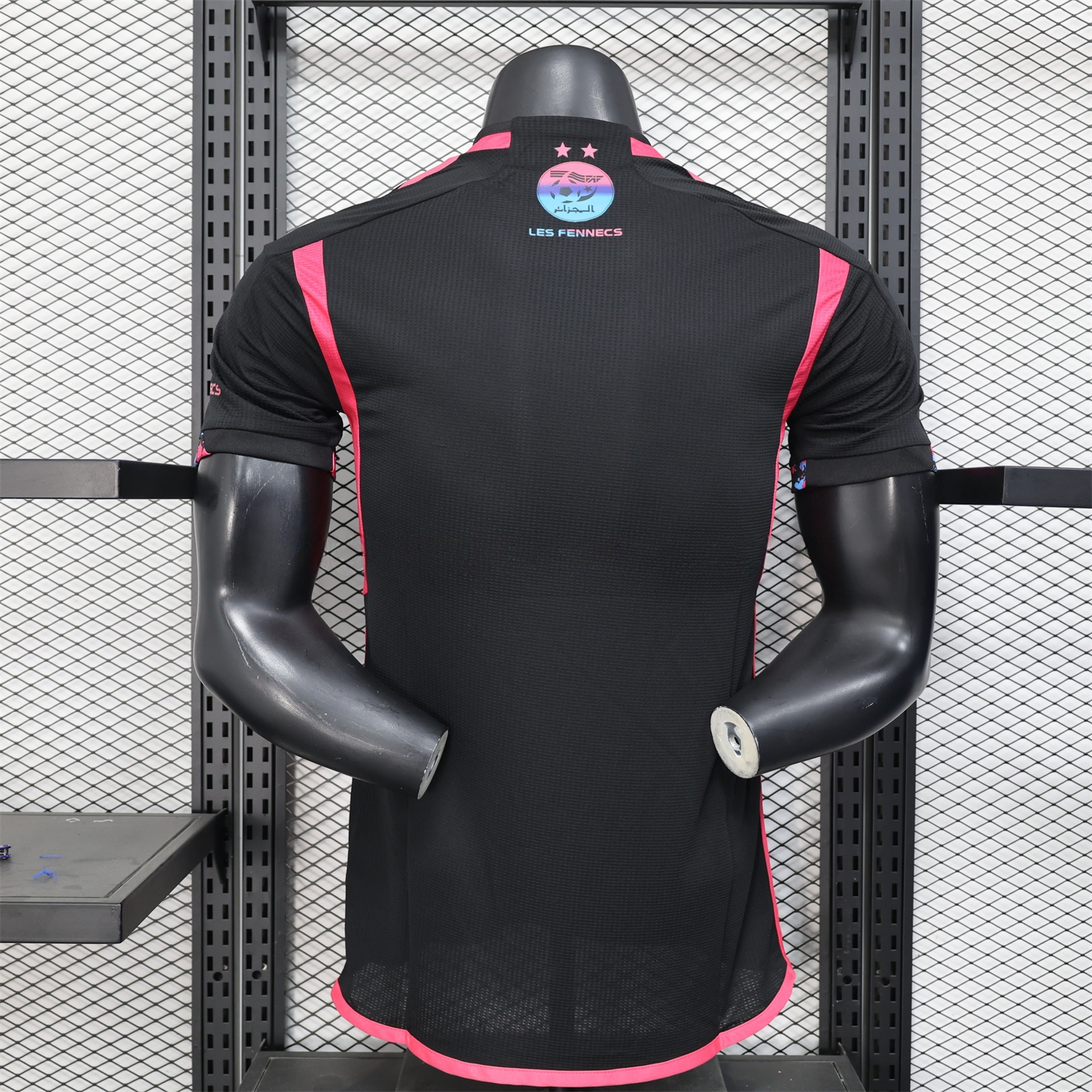 Algeria 25-26 Pure Black with Fluorescent Green Powder Advertising Jersey - Player Version - Unitedfutballjersey