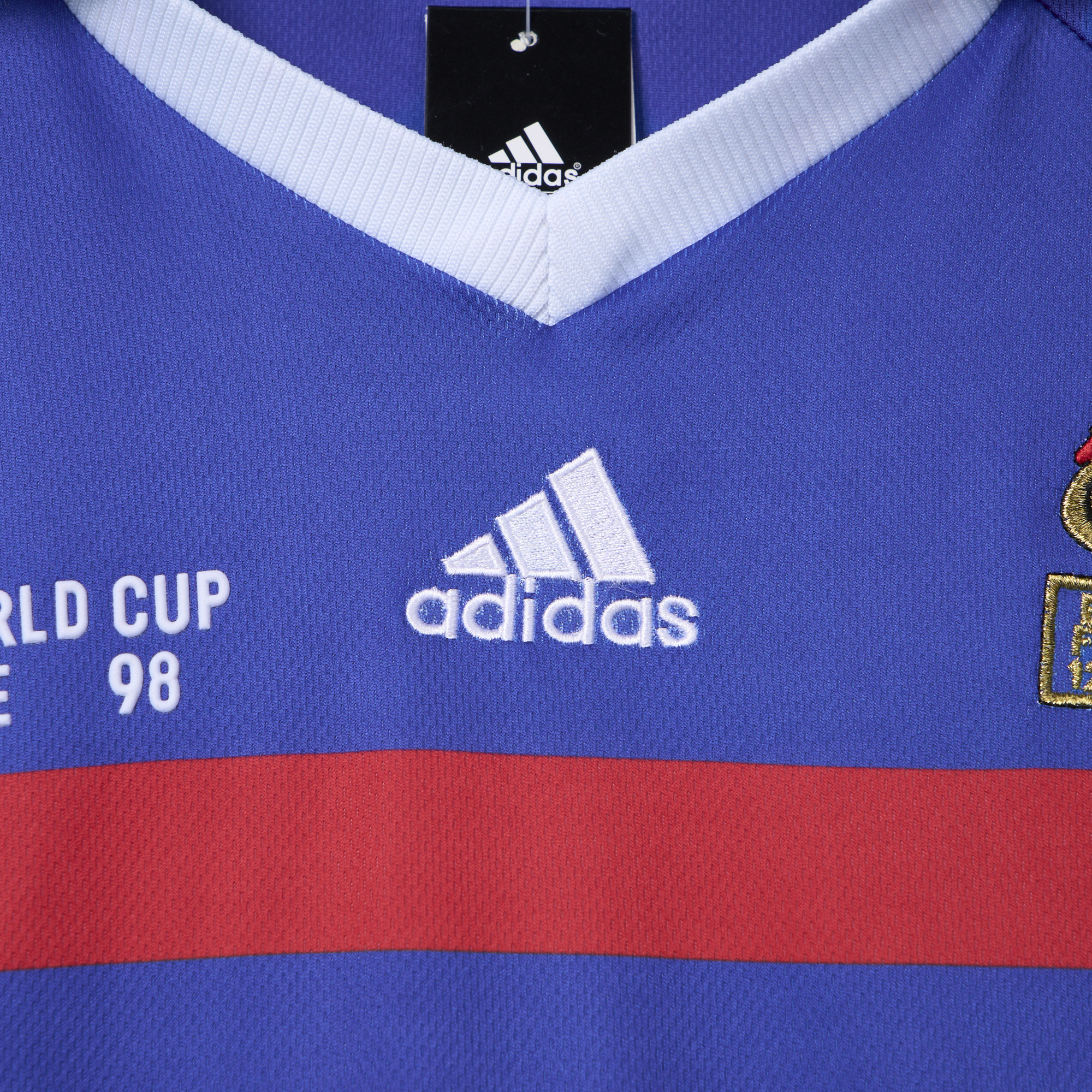 Retro France 1998 Home Stadium Jersey (with 1998 World Cup mark on right chest) - Unitedfutballjersey