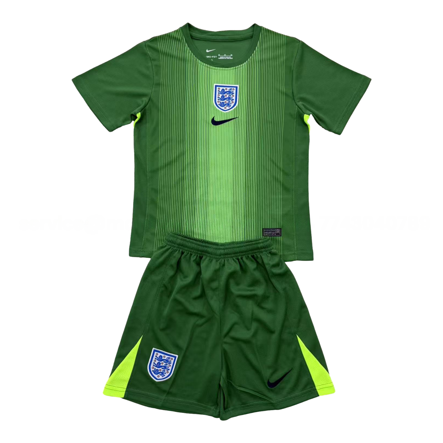 England 25-26 Green Goalkeeper Men's Adult Jersey Set - Fans Version - Unitedfutballjersey