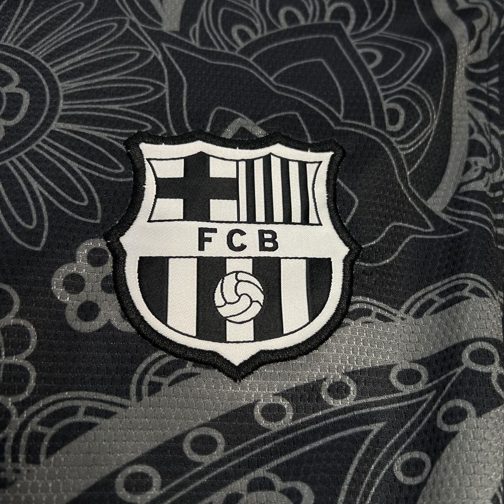 B.A.R.S.A 24-25 Black Grey Pattern Jersey - Fans Version - Unitedfutballjersey