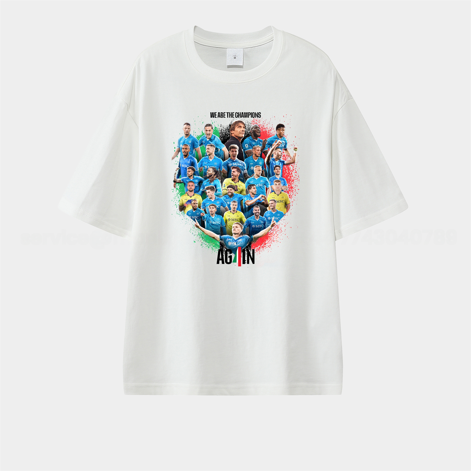 Napoli AG4IN 2025 We Are The Campion Unisex Pure Cotton T-shirt - Unitedfutballjersey