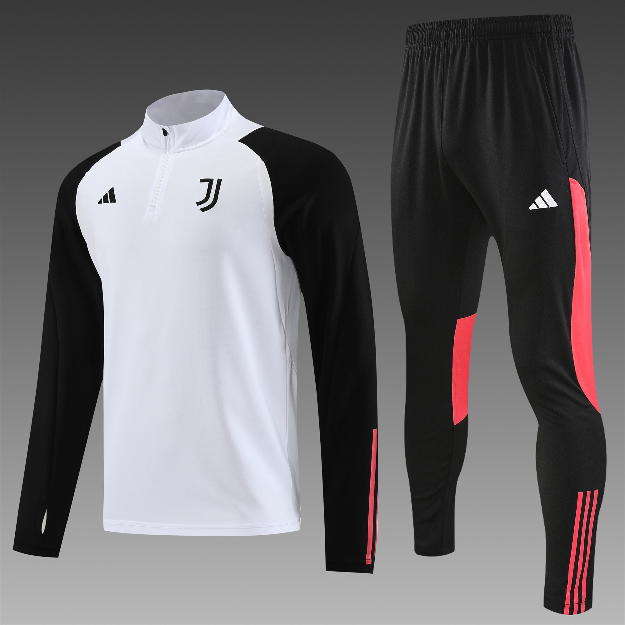 Juventus 23-24 Long Sleeve Training Set White Red - Unitedfutballjersey