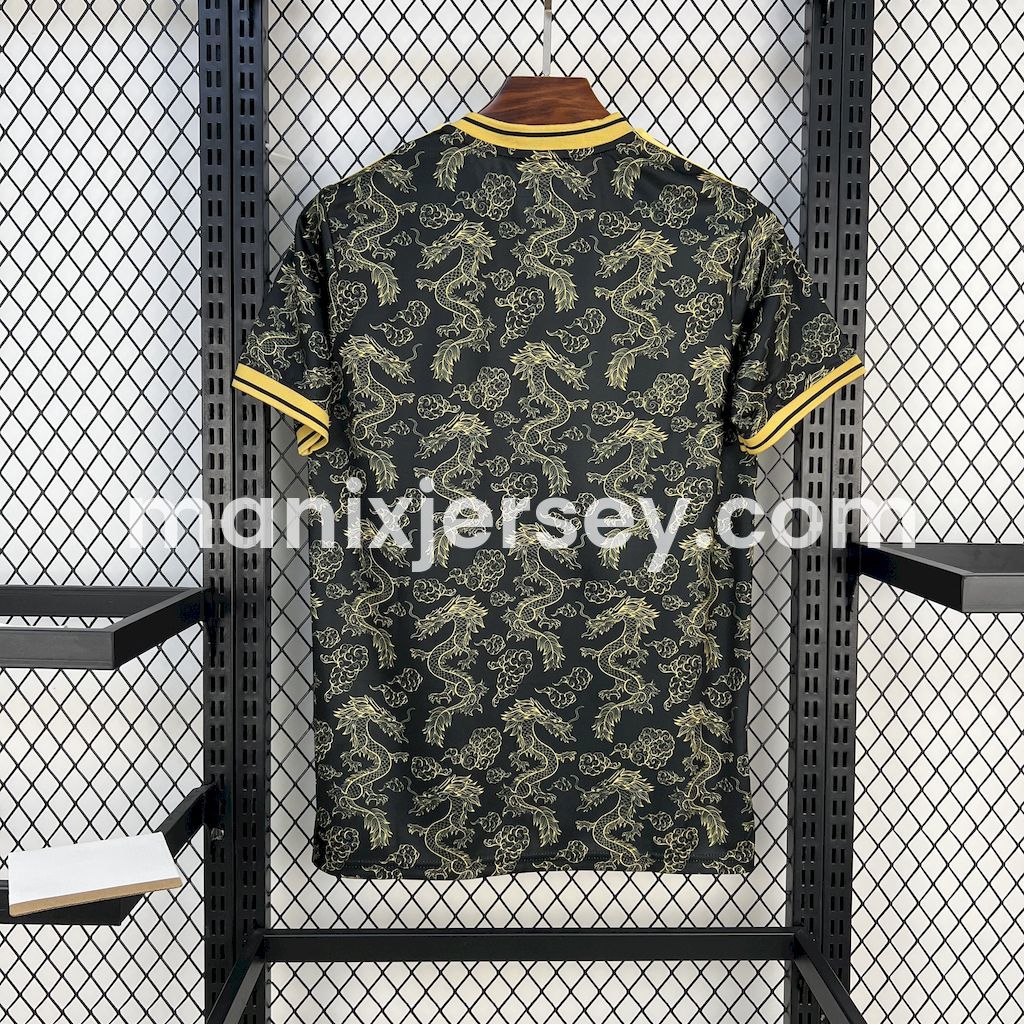 Real Madrid 25-26 Golden Chinese Dragon Pattern Black Jersey - Fans Version - Unitedfutballjersey