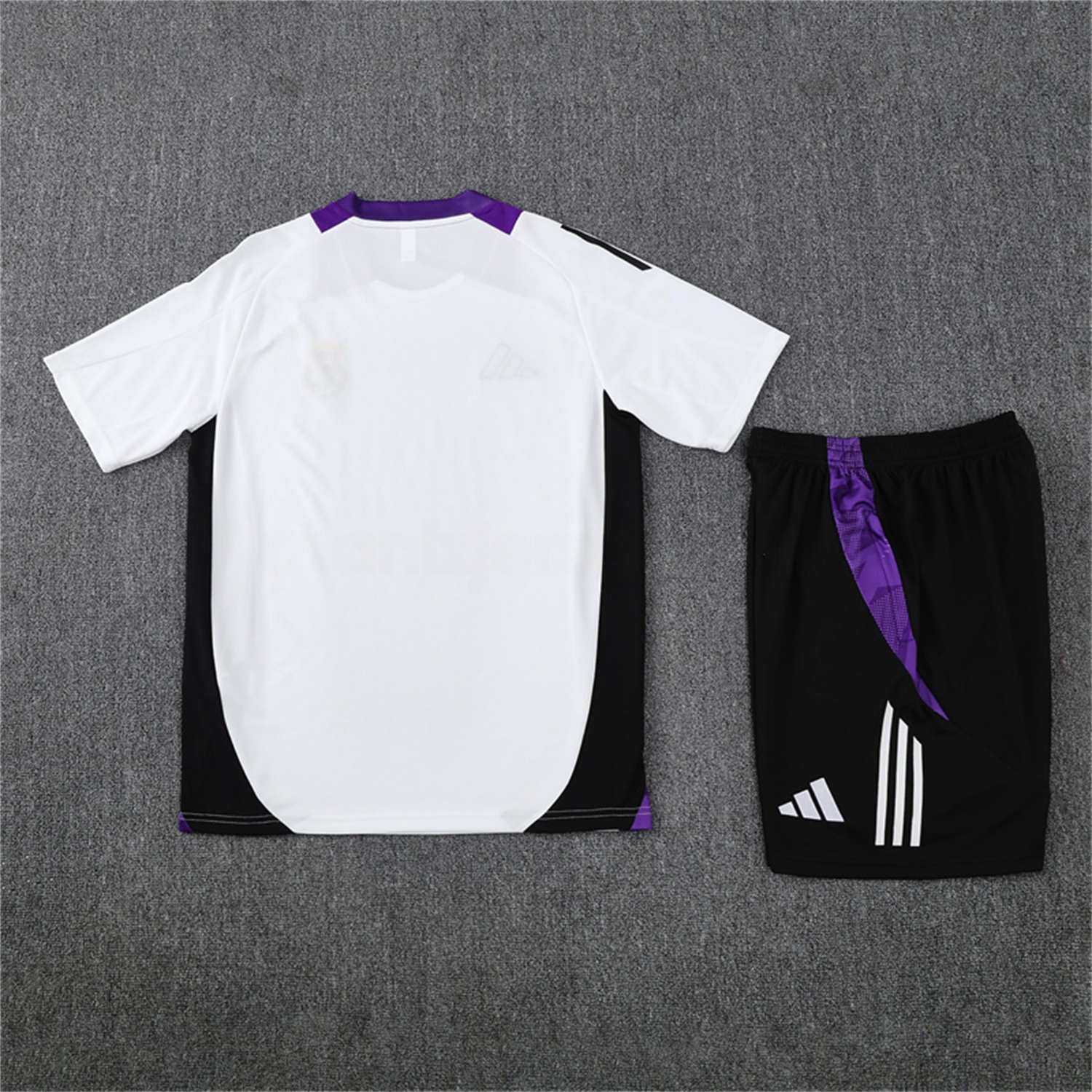 Real Madrid 24-25 Short-Sleeve Kids Training Set - White with Purple - Unitedfutballjersey