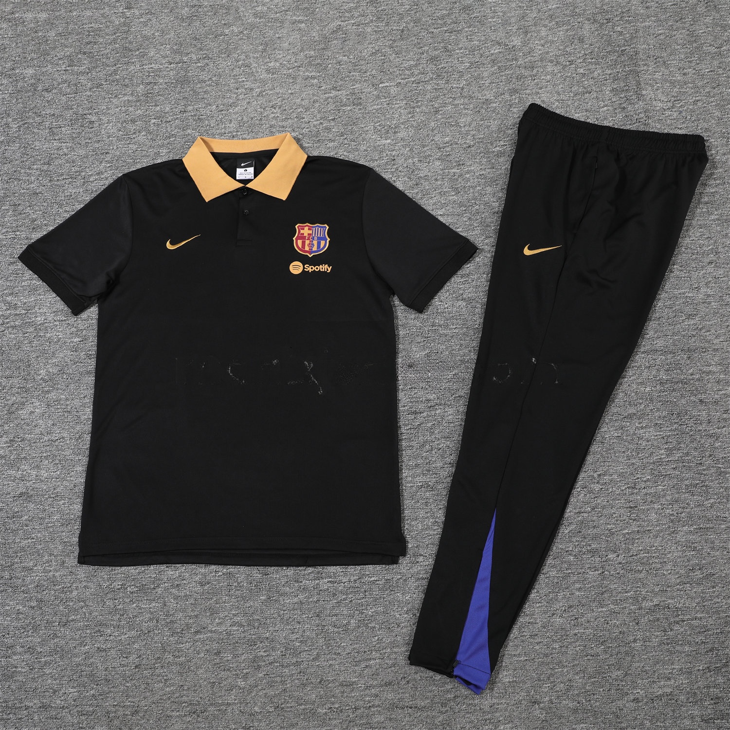 Barcelona 25-26 POLO Short-Sleeve Training Set - Black Top and Pants - Unitedfutballjersey