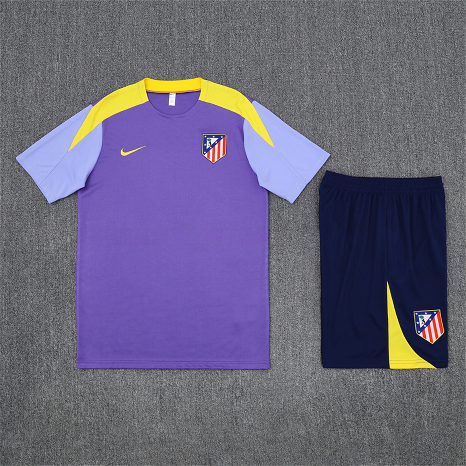 Atletico Madrid 25-26 Kids Short-Sleeve Training Set - Purple Top & Royal Blue shorts - Unitedfutballjersey