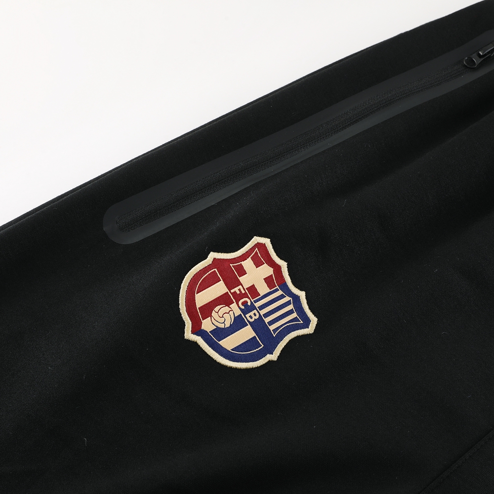 Barcelona 24-25 Unsponsored Training Hoodie Set - Black Hoodie and Pants - Unitedfutballjersey