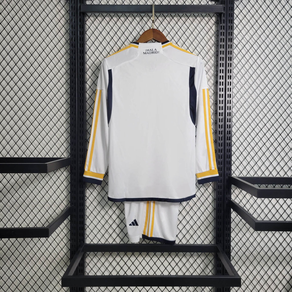 Real Madrid 23-24 Home Stadium Long Sleeve Kids Kit - Unitedfutballjersey