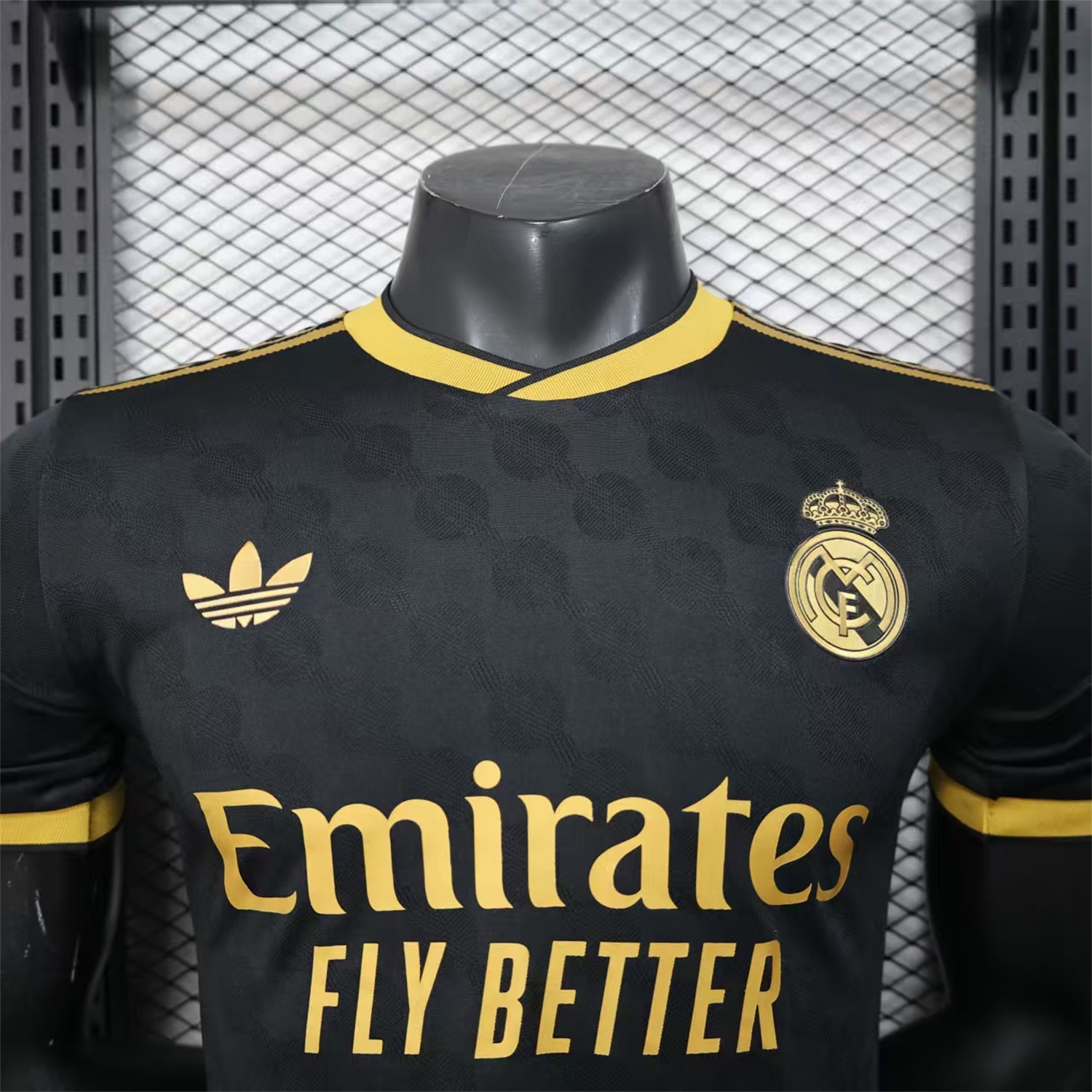Real Madrid 25-26 Polka Dots Black And Gold Jersey - Player Version - Unitedfutballjersey