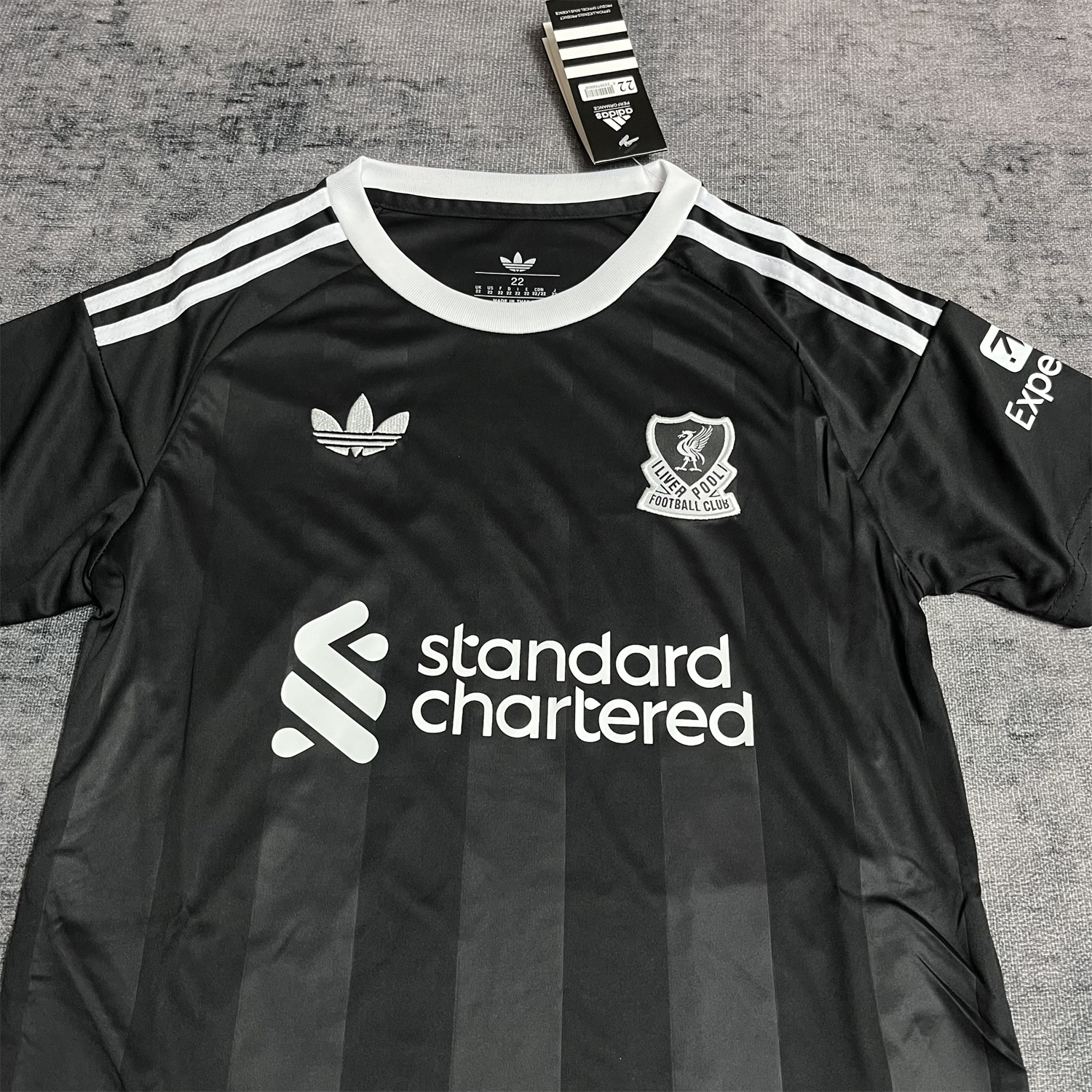 Liver.pool 25-26 Trefoil Black Goalkeeper Kids Kit - Unitedfutballjersey