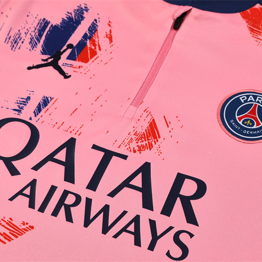 Paris Saint-Germain PSG 24-25 Kids Long Sleeve Training Set - Pink - Unitedfutballjersey