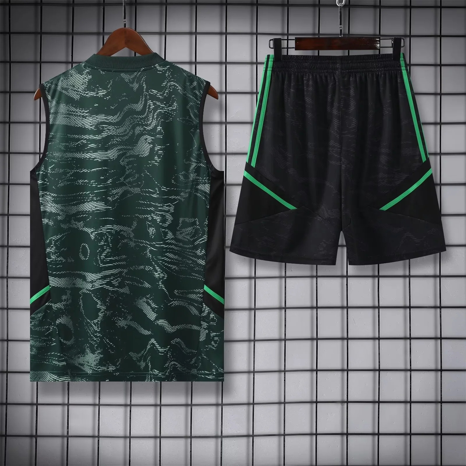 Real Madrid 23-24 Green Training Vest Suit - Unitedfutballjersey