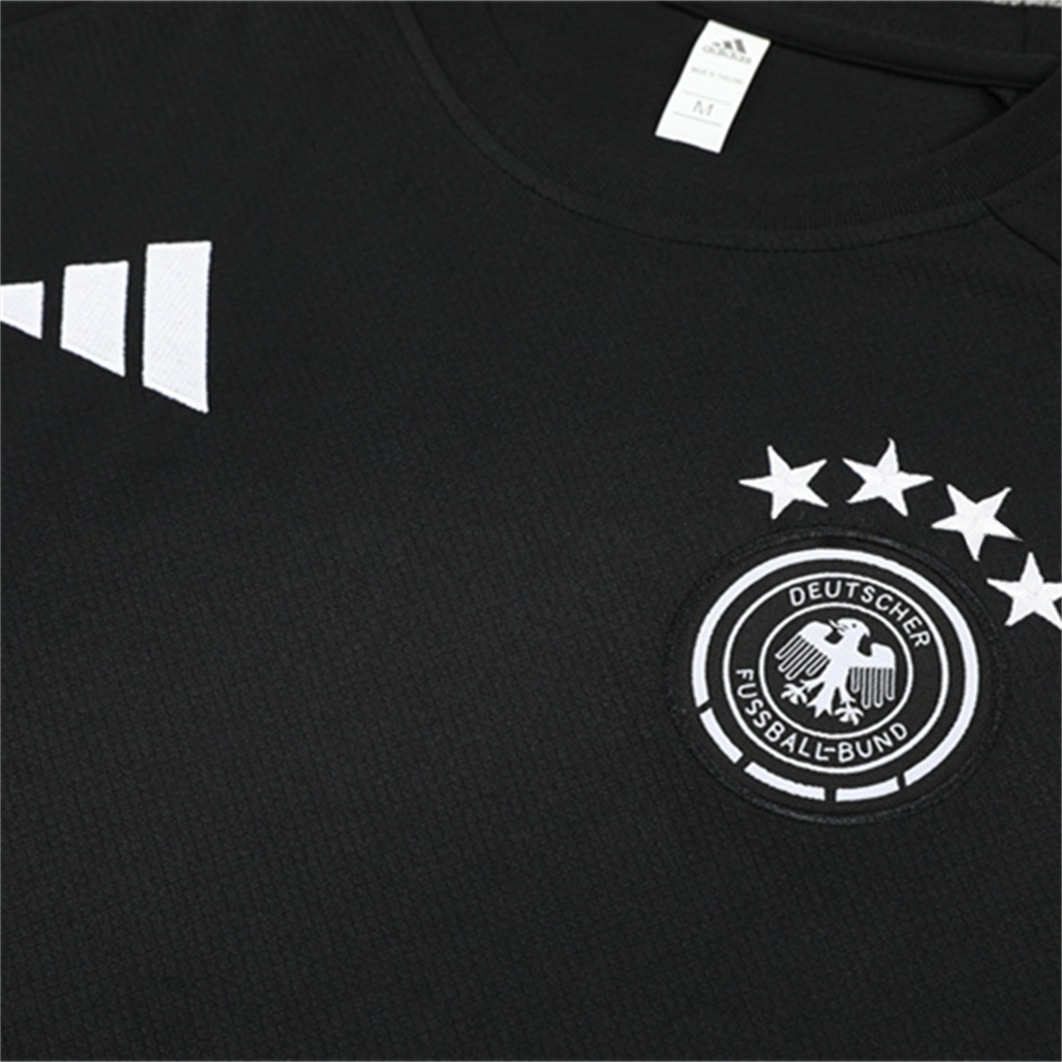 Germany 25-26 Short-Sleeve Training Set - Black Short Sleeve & Black Shorts - Unitedfutballjersey