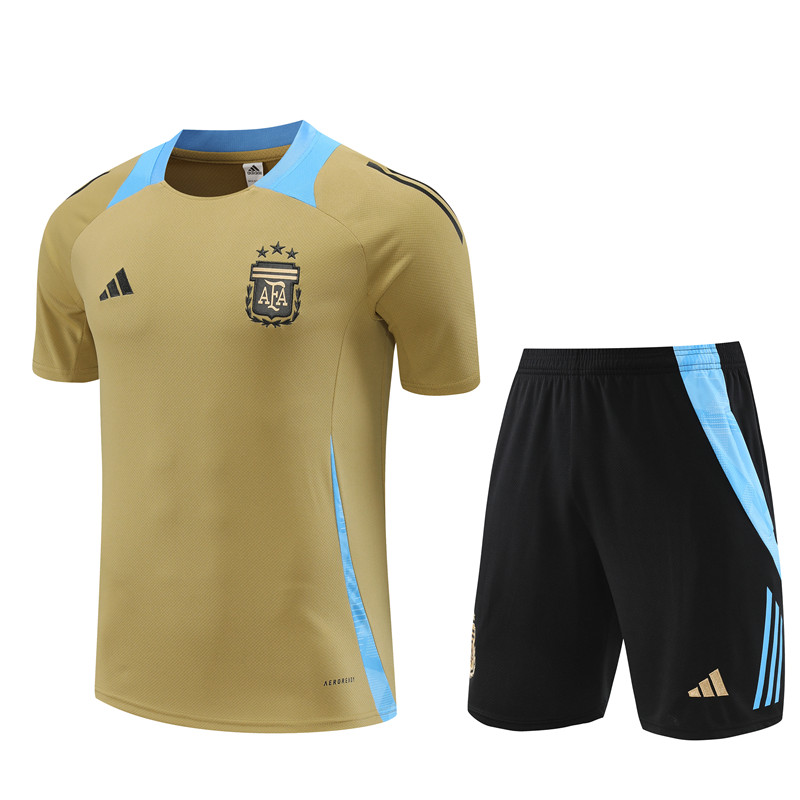 Argentina 2024 Short-Sleeve Training Set - Gold - Unitedfutballjersey
