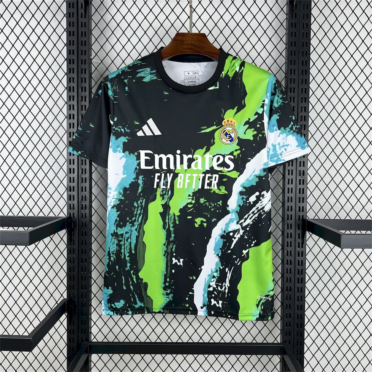 Real Madrid 25-26 Black Green Colorful Training Jersey - Fans Version - Unitedfutballjersey