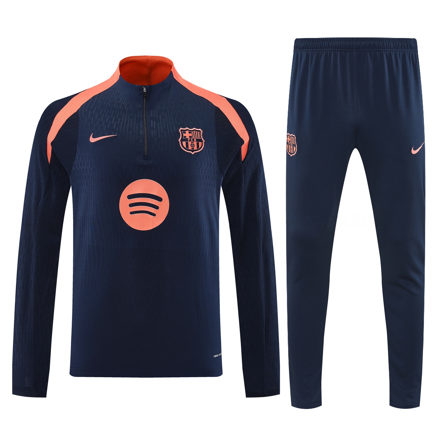 Barcelona 25-26 Long Sleeve Training Set - Deep Blue Top and Deep Blue Pants - Unitedfutballjersey