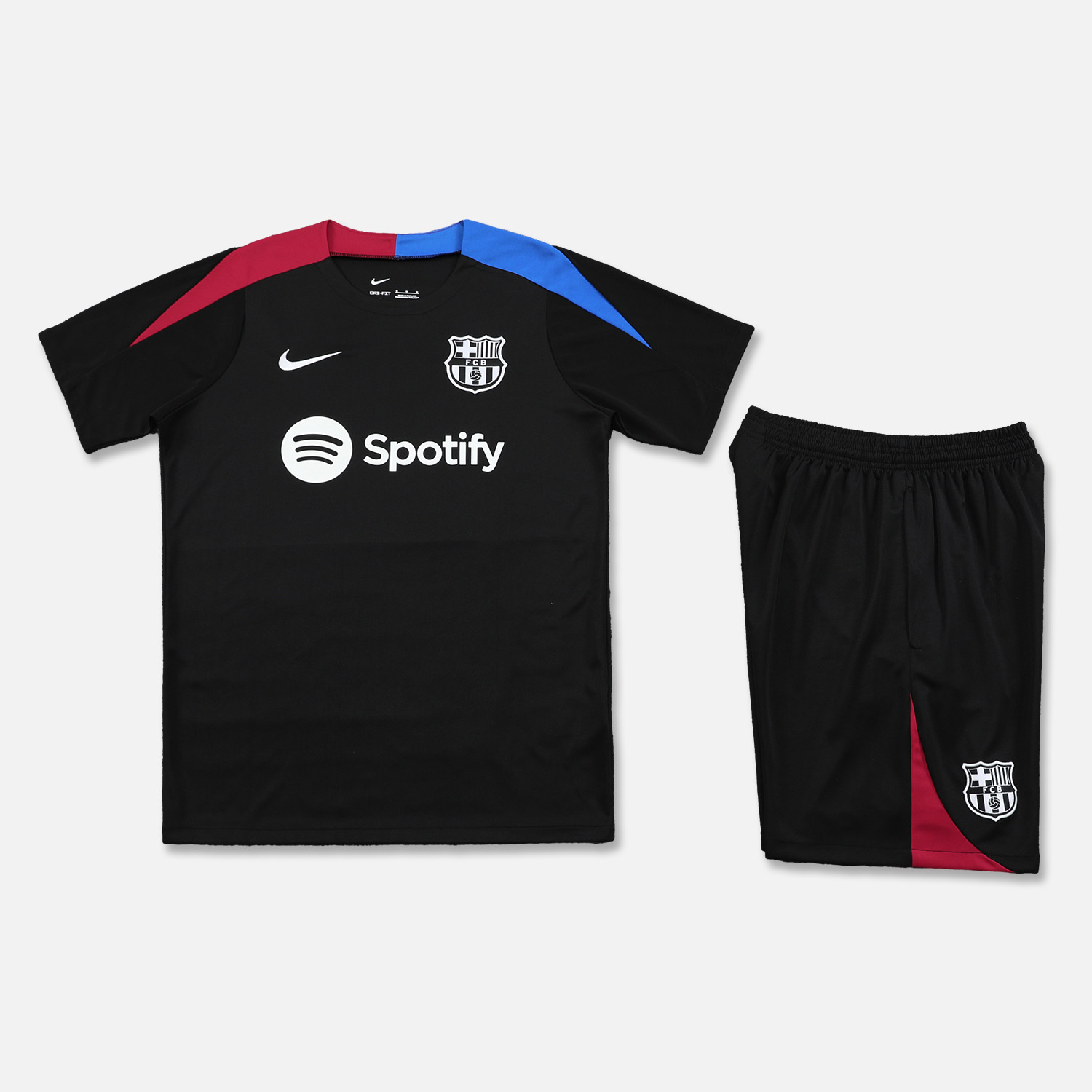 B.A.R.S.A 24-25 Short-Sleeve Training Set - Black Top & Shorts - Unitedfutballjersey