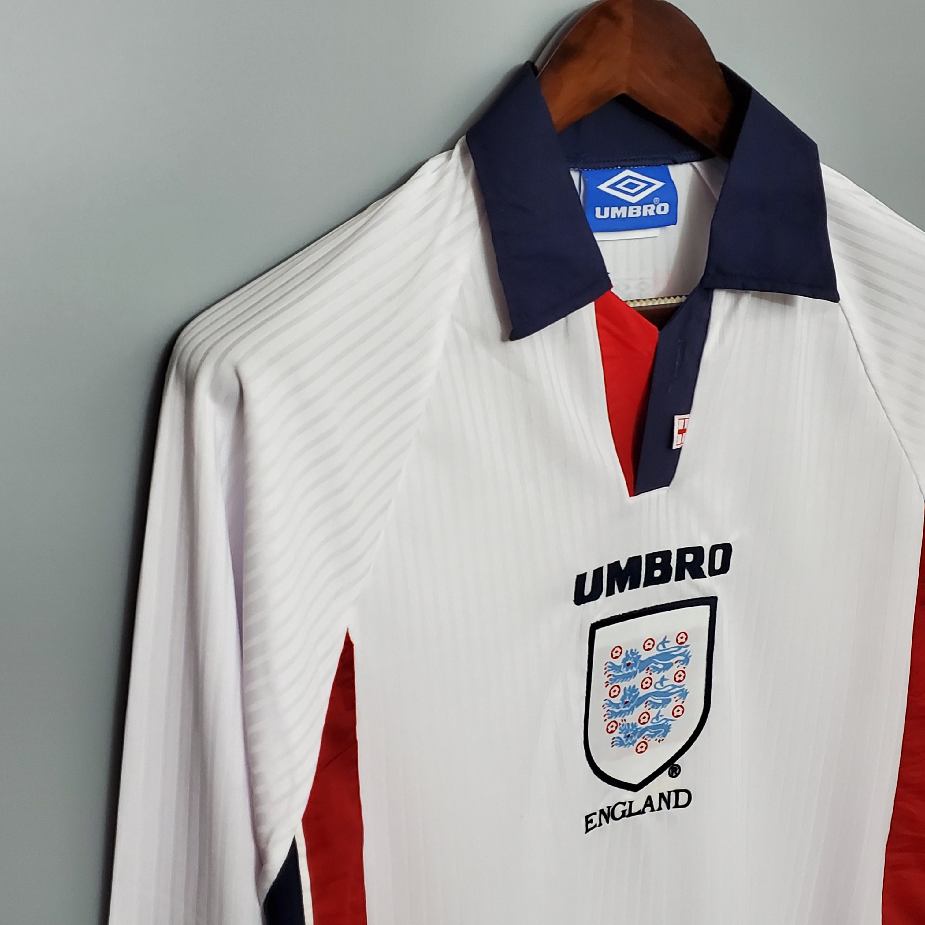 Retro England 1998 Home Stadium Long Sleeve Jersey - Unitedfutballjersey
