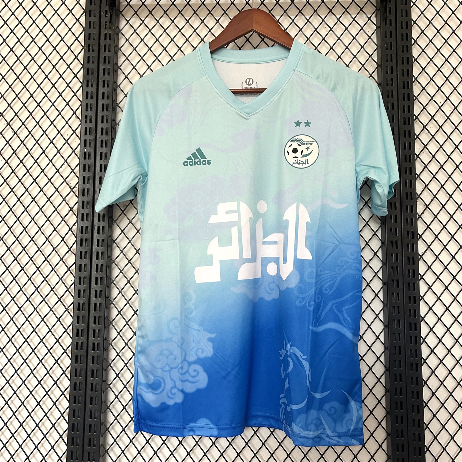 Algeria 25-26 Blue Green Gradient Auspicious Cloud Pattern Special Jersey - Fans Version - Unitedfutballjersey